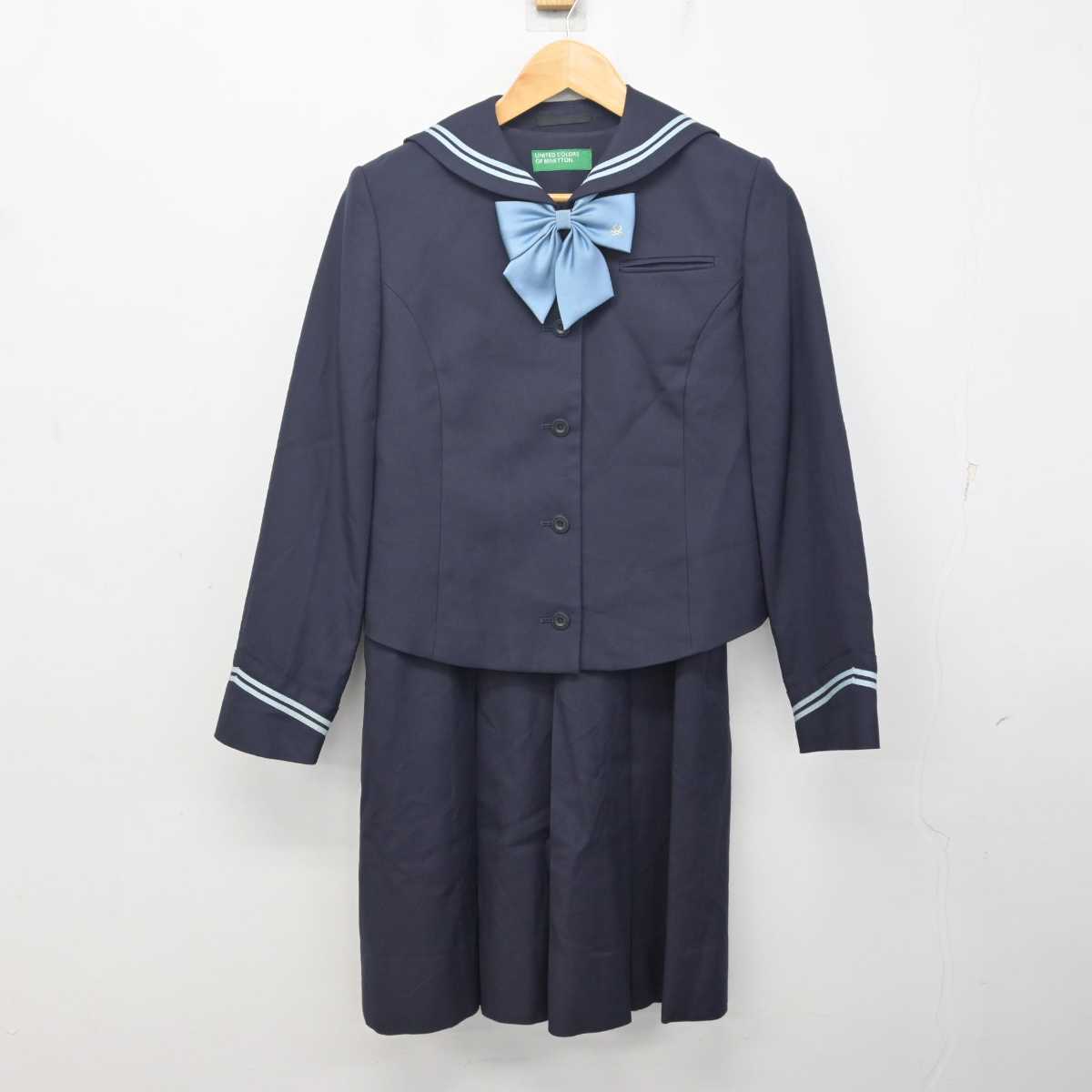 【中古】福岡県 九州女子高等学校 女子制服 3点 (セーラー服・ジャンパースカート) sf080290