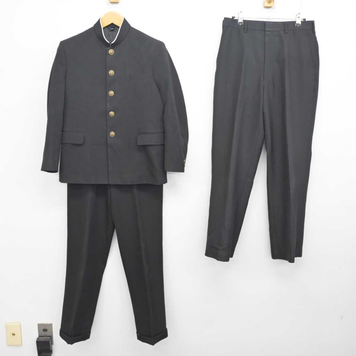 中古】茨城県 古河第二中学校 男子制服 3点 (学ラン・ズボン
