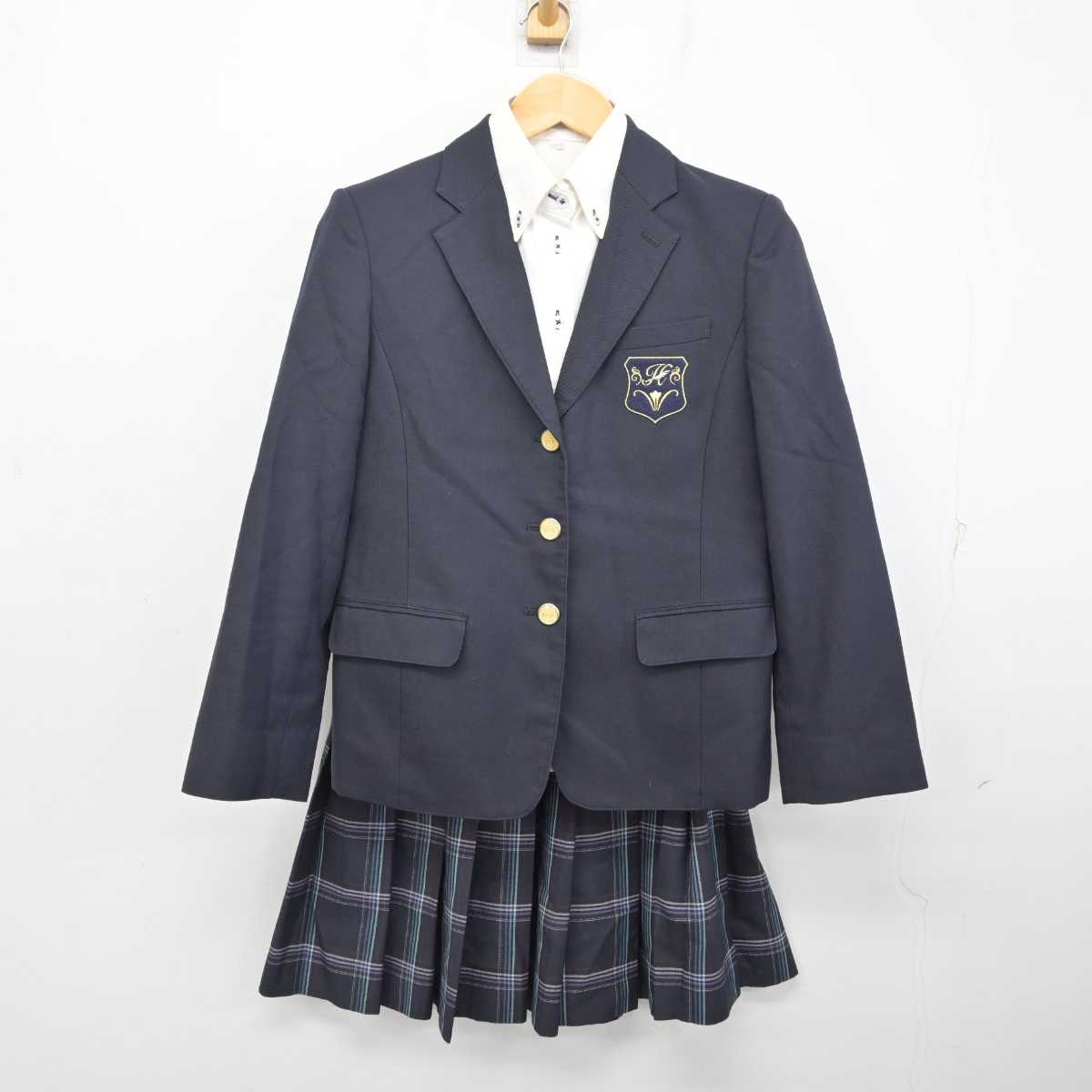 【中古】神奈川県 白鵬女子高等学校 女子制服 3点 (ブレザー・シャツ・スカート) sf081025