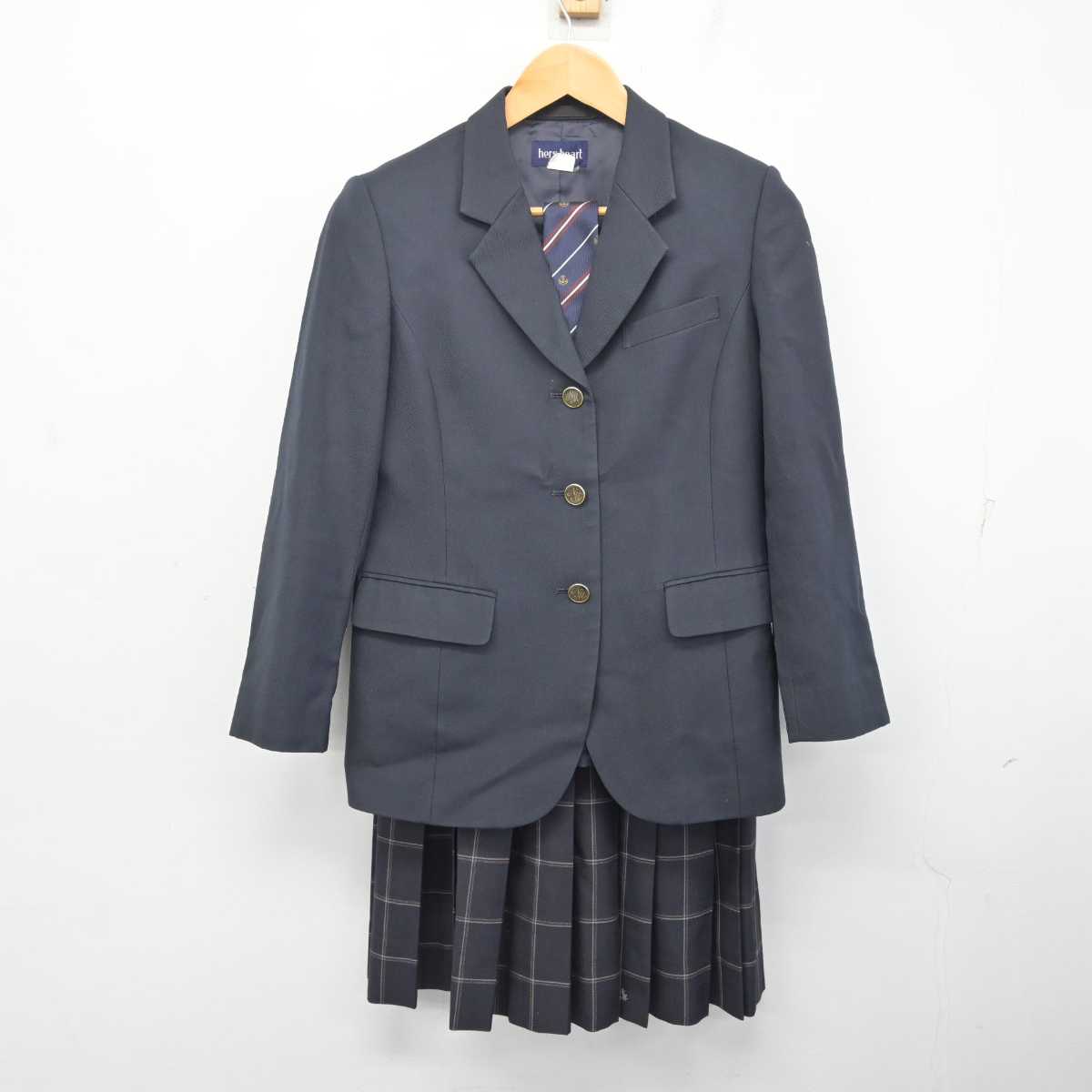 中古】千葉県 流山南高等学校 女子制服 4点 (ブレザー・ニット