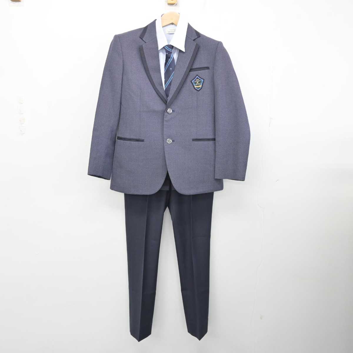 中古】福岡県 警固中学校 男子制服 4点 (ブレザー・シャツ