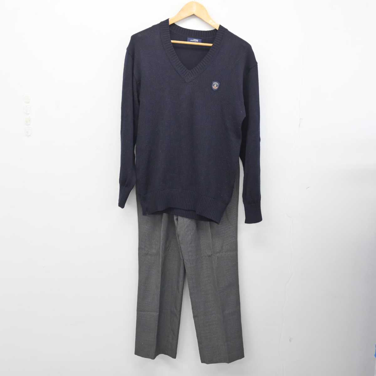 中古】千葉県 犢橋高等学校 男子制服 2点 (ニット・ズボン