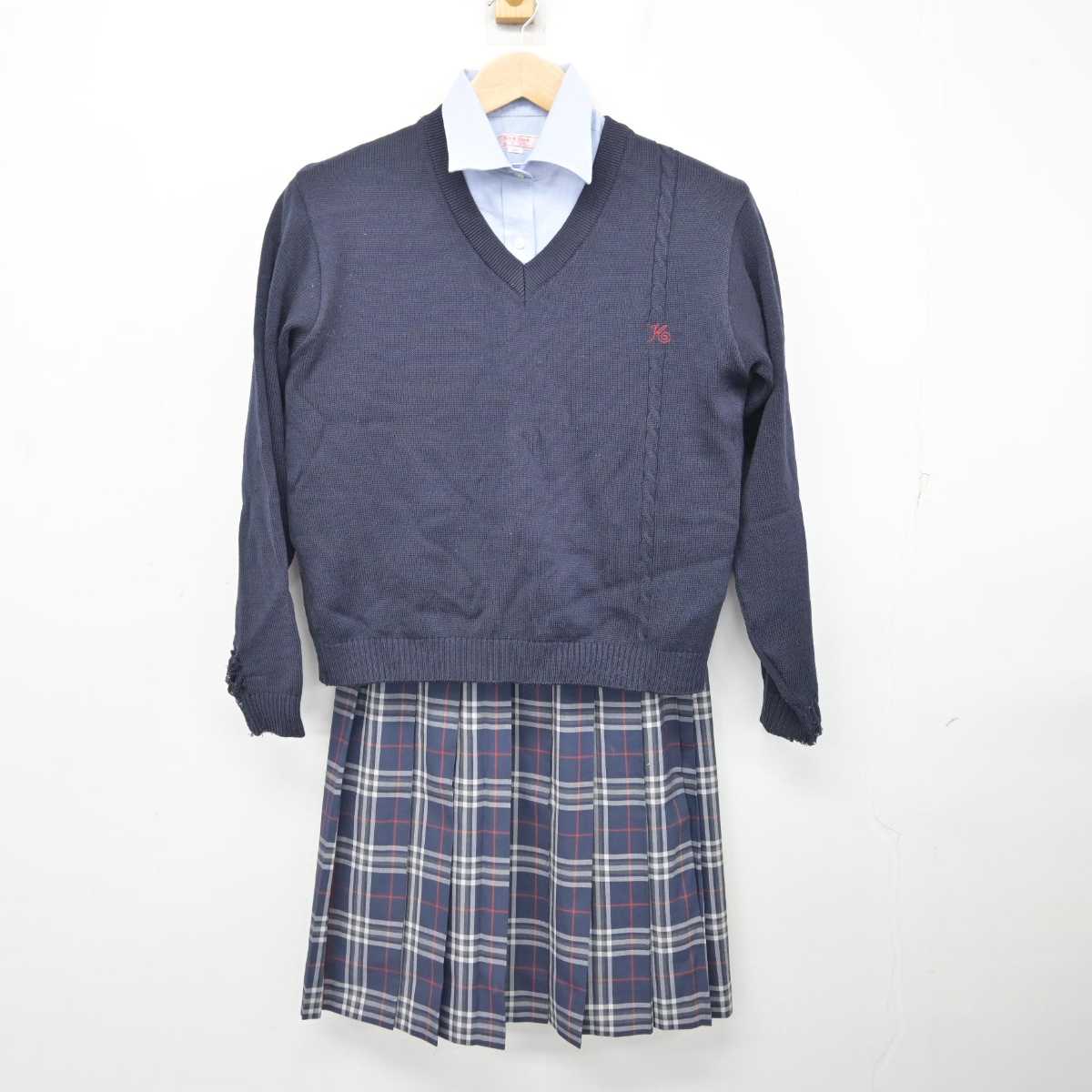 【中古】埼玉県 開智高等学校 女子制服 3点 (ニット・シャツ・スカート) sf082476