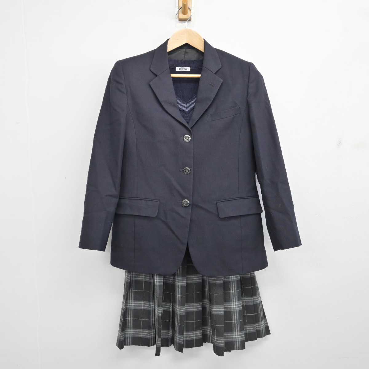 中古】千葉県 東葉高等学校 女子制服 4点 (ブレザー・ニット