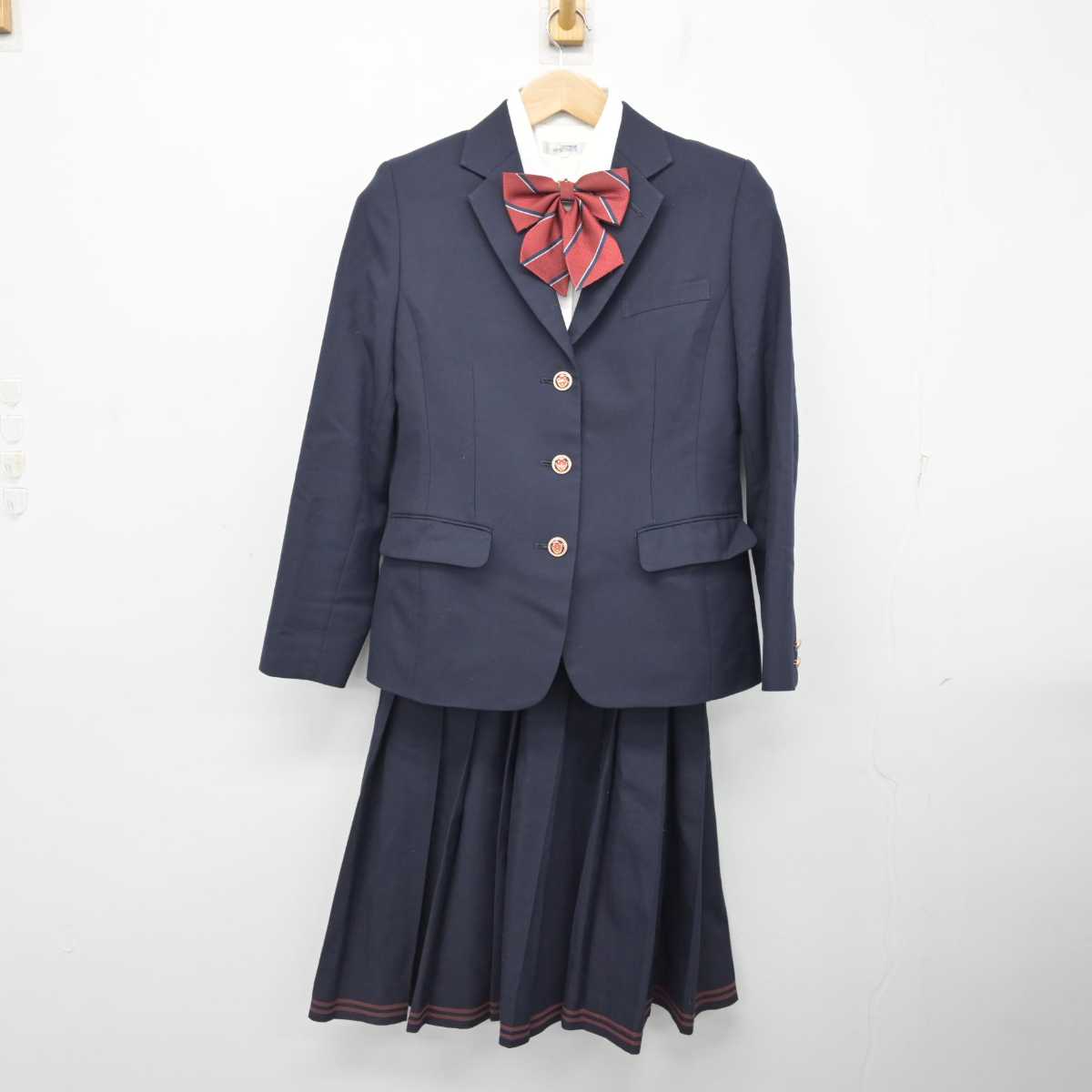 【中古】静岡県 浜松開誠館高等学校 女子制服 4点 (ブレザー・シャツ・スカート) sf083204