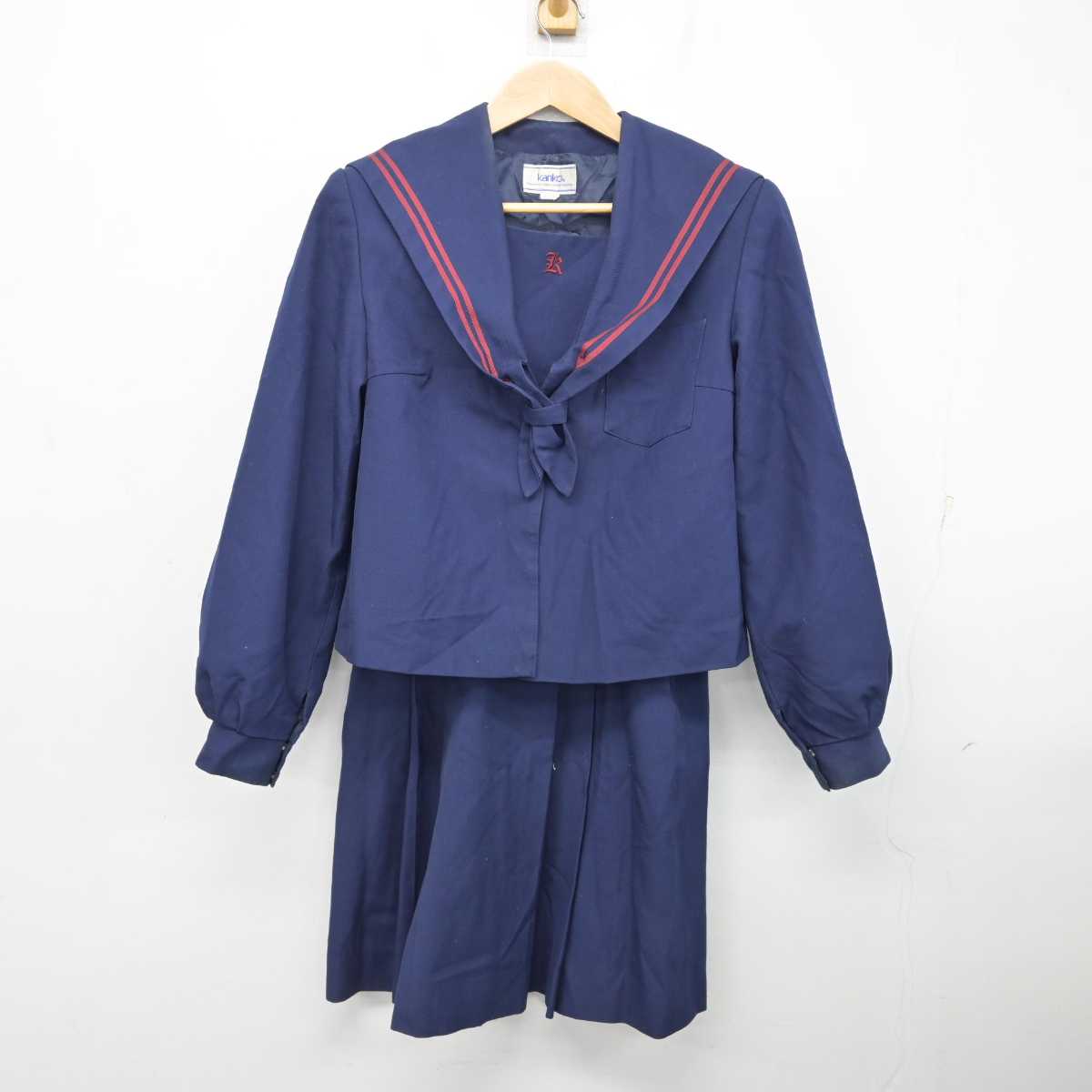I519/Y(中古)福島県 会津工業高校 女子制服7点 /旧制服/校章付き