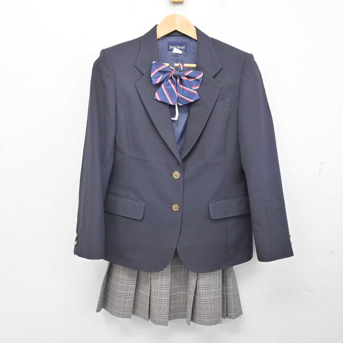中古】大阪府 花園高等学校 女子制服 4点 (ブレザー・スカート