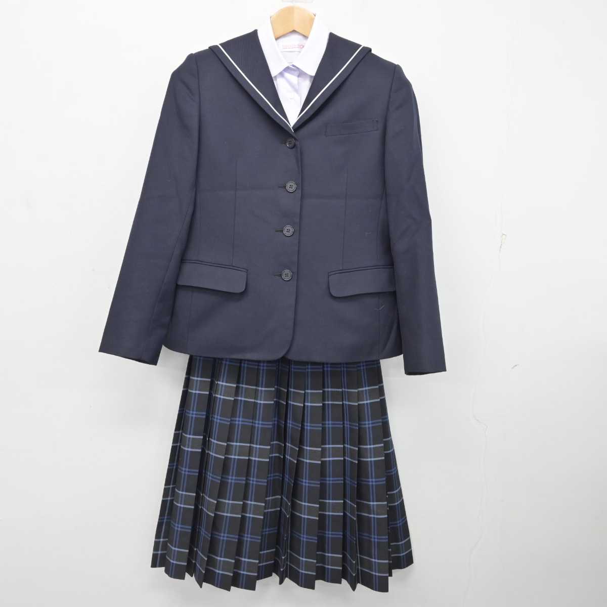 中古】福岡県 宅峰中学校 女子制服 3点 (ブレザー・シャツ・スカート