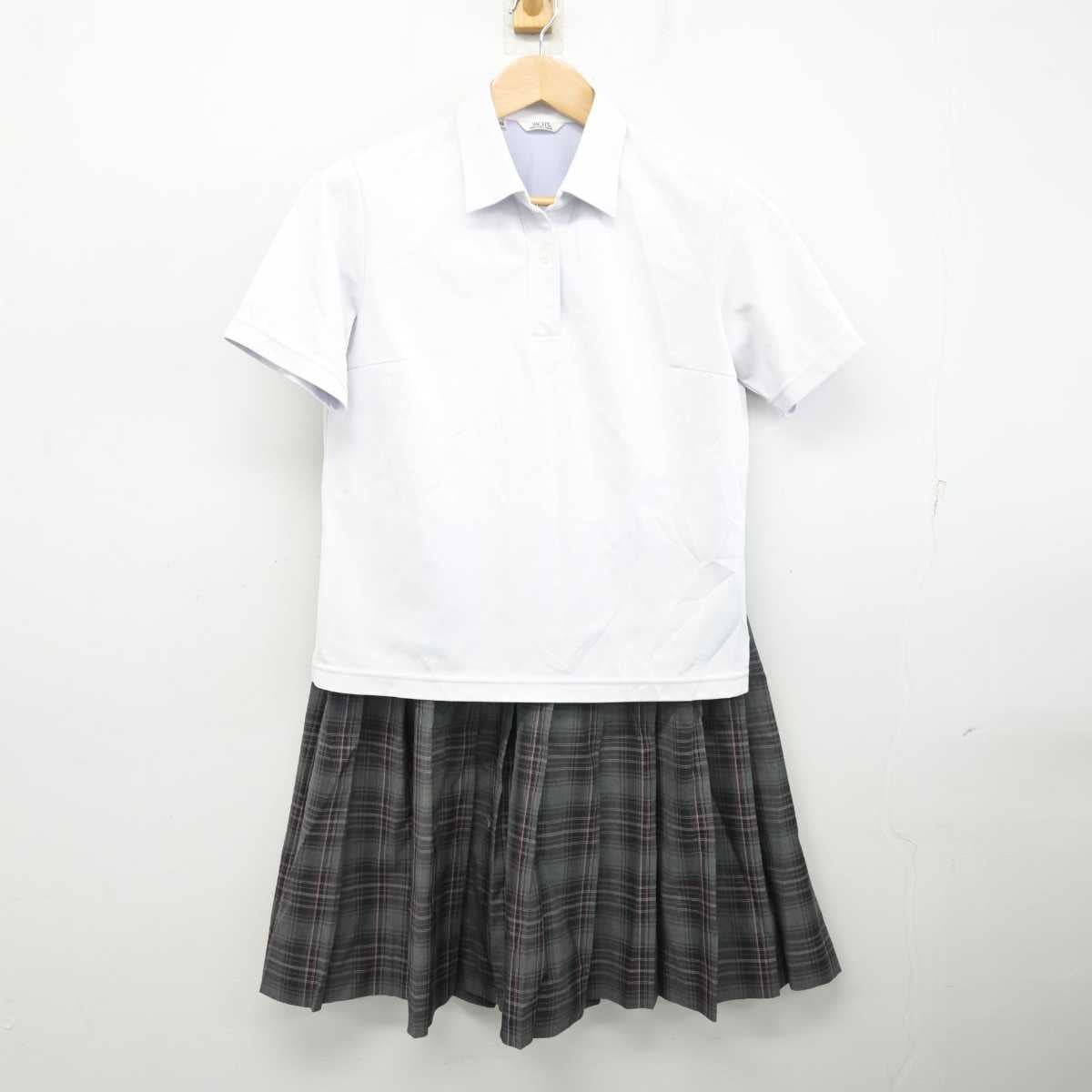 中古】北海道 旭川実業高等学校 女子制服 2点 (シャツ・スカート