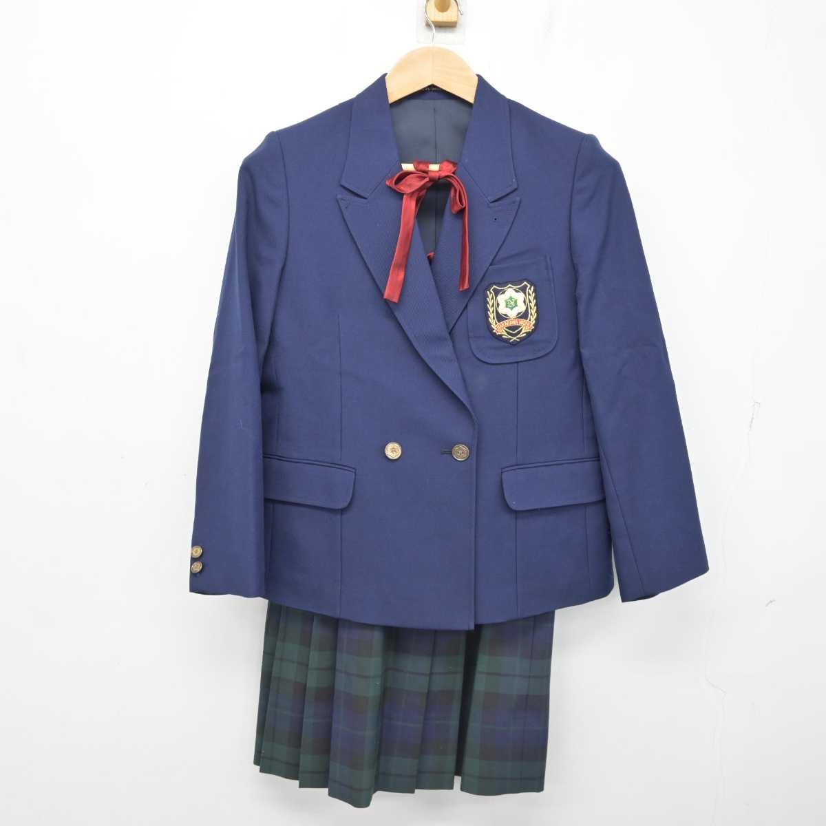 中古】神奈川県 中川西中学校 女子制服 4点 (ブレザー・ベスト 