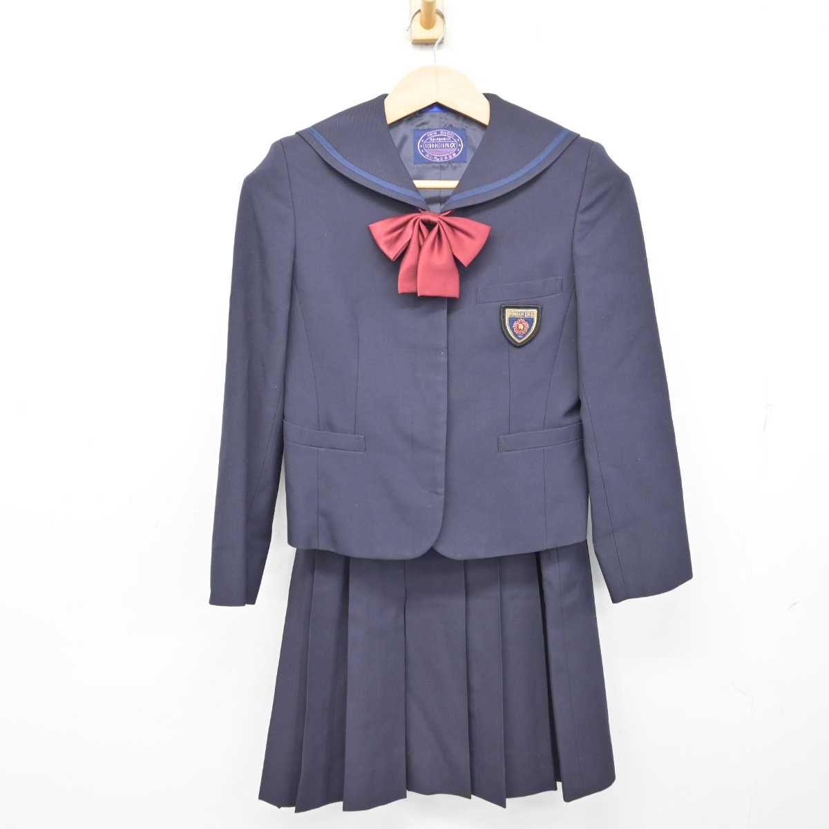 I414/Y(中古)山形県 山辺中学校 女子制服7点 /名札/M/W63~68/W66