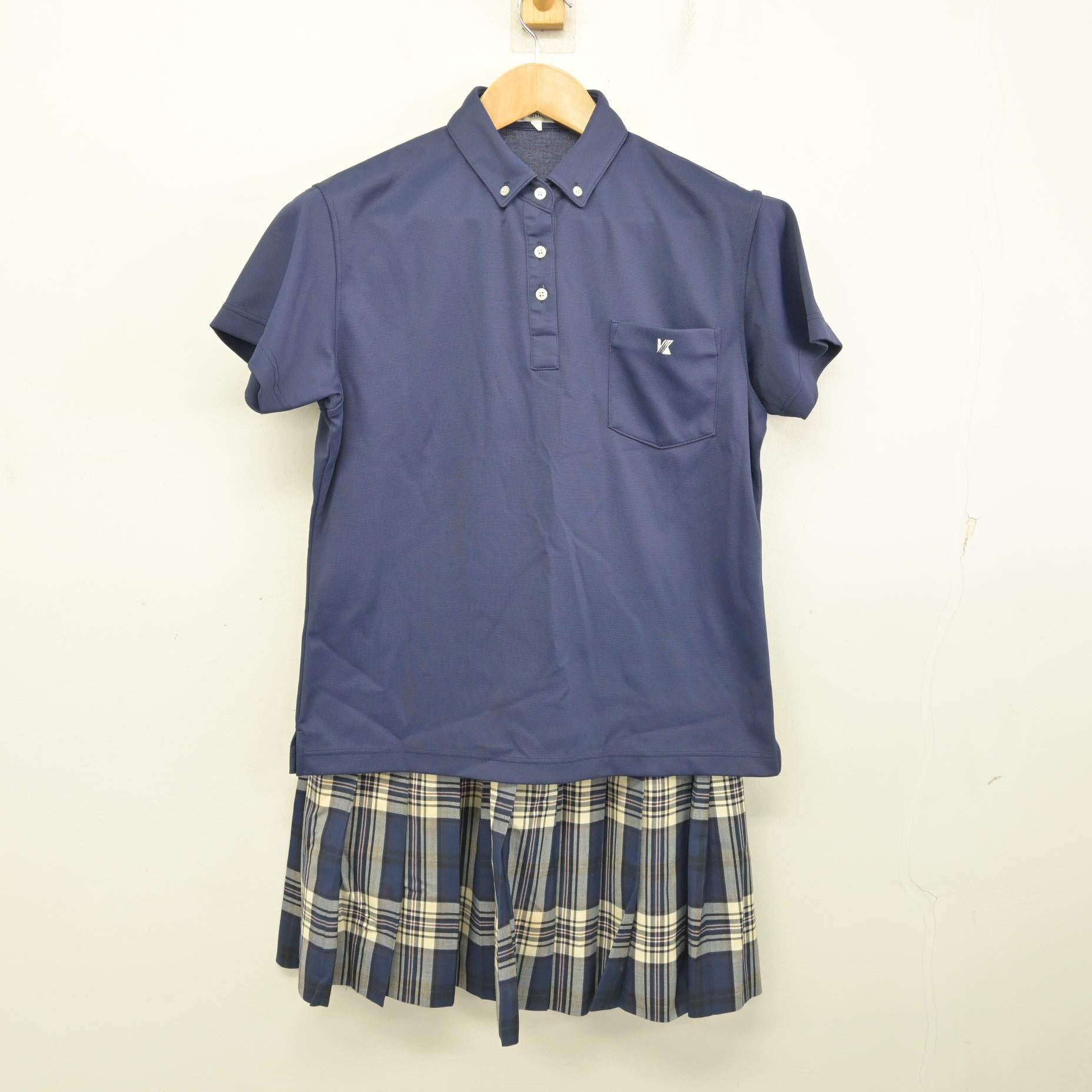 中古】茨城県 鹿島学園高等学校 女子制服 2点 (シャツ・スカート