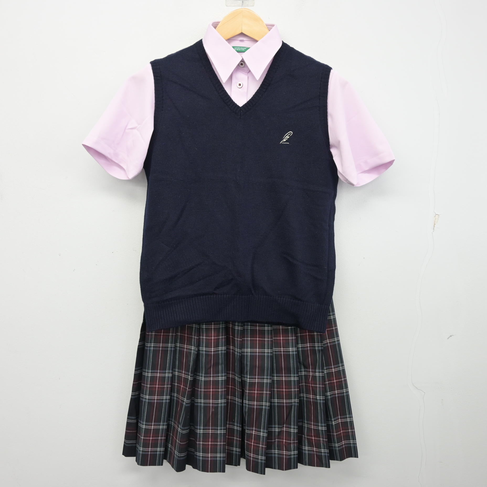 大阪高等学校　制服　女子　スカート 中古制服】大阪府 大阪高等学校 女子制服 4点（ブレザー・シャツ