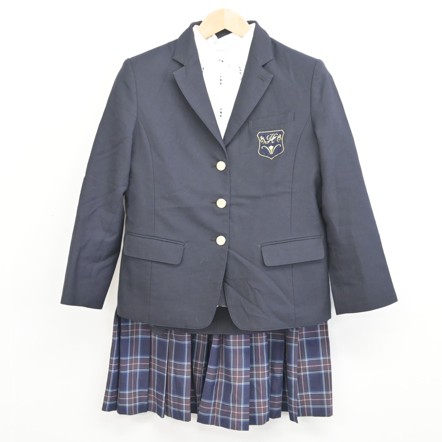 白鵬女子　スカート ブラウス ベスト ベスト 17号 紺系 GVEL-2364-K5 1着 サーヴォ（直送品） - アスクル