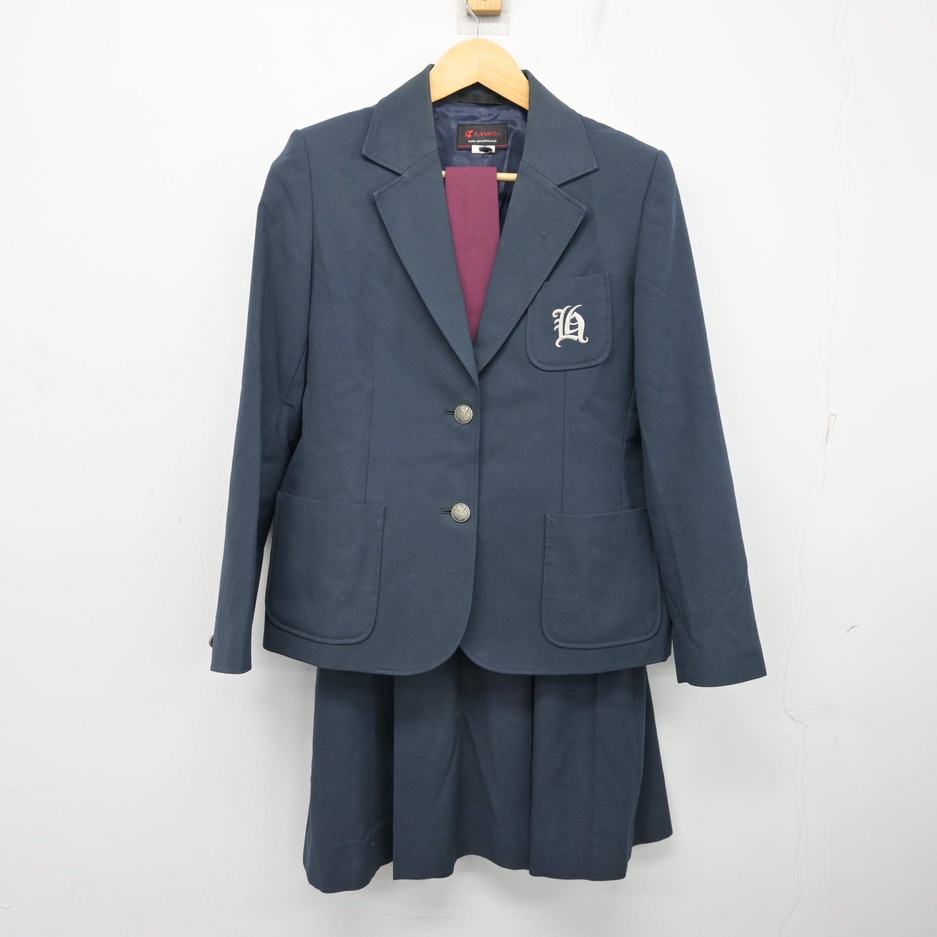 中古】神奈川県 東橘中学校 女子制服 3点 (ブレザー・スカート