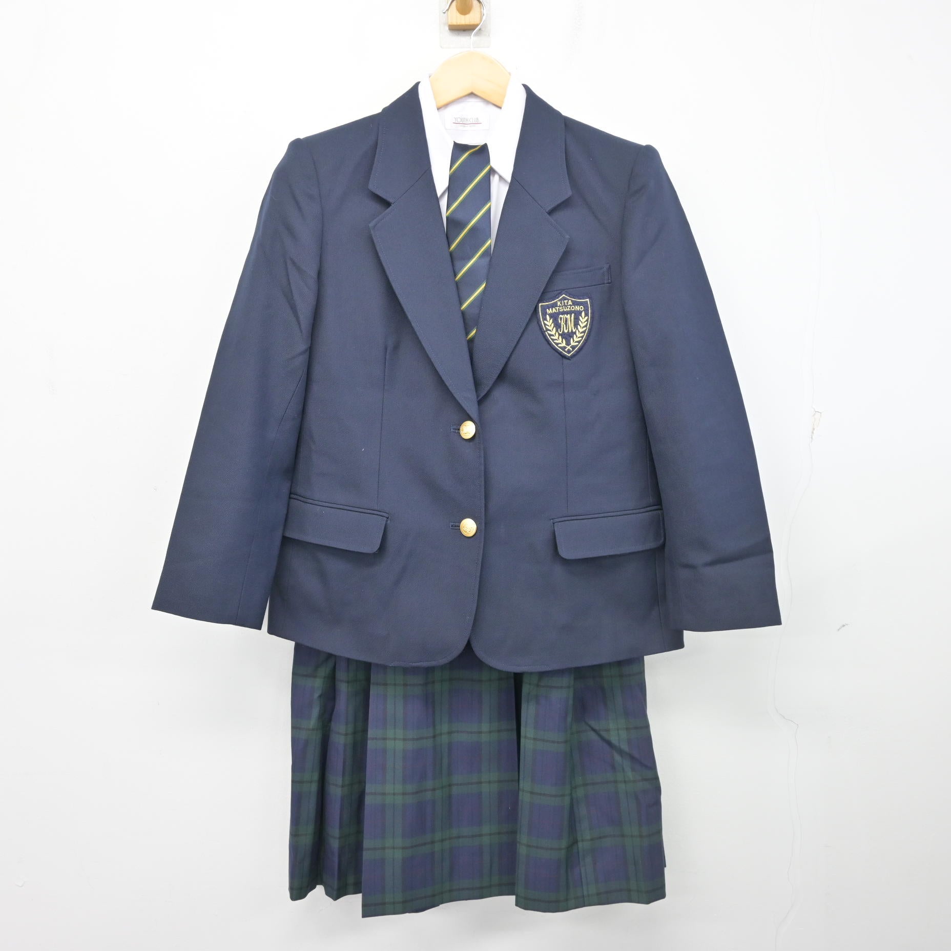 中古】岩手県 北松園中学校 女子制服 5点 (ブレザー・シャツ・スカート