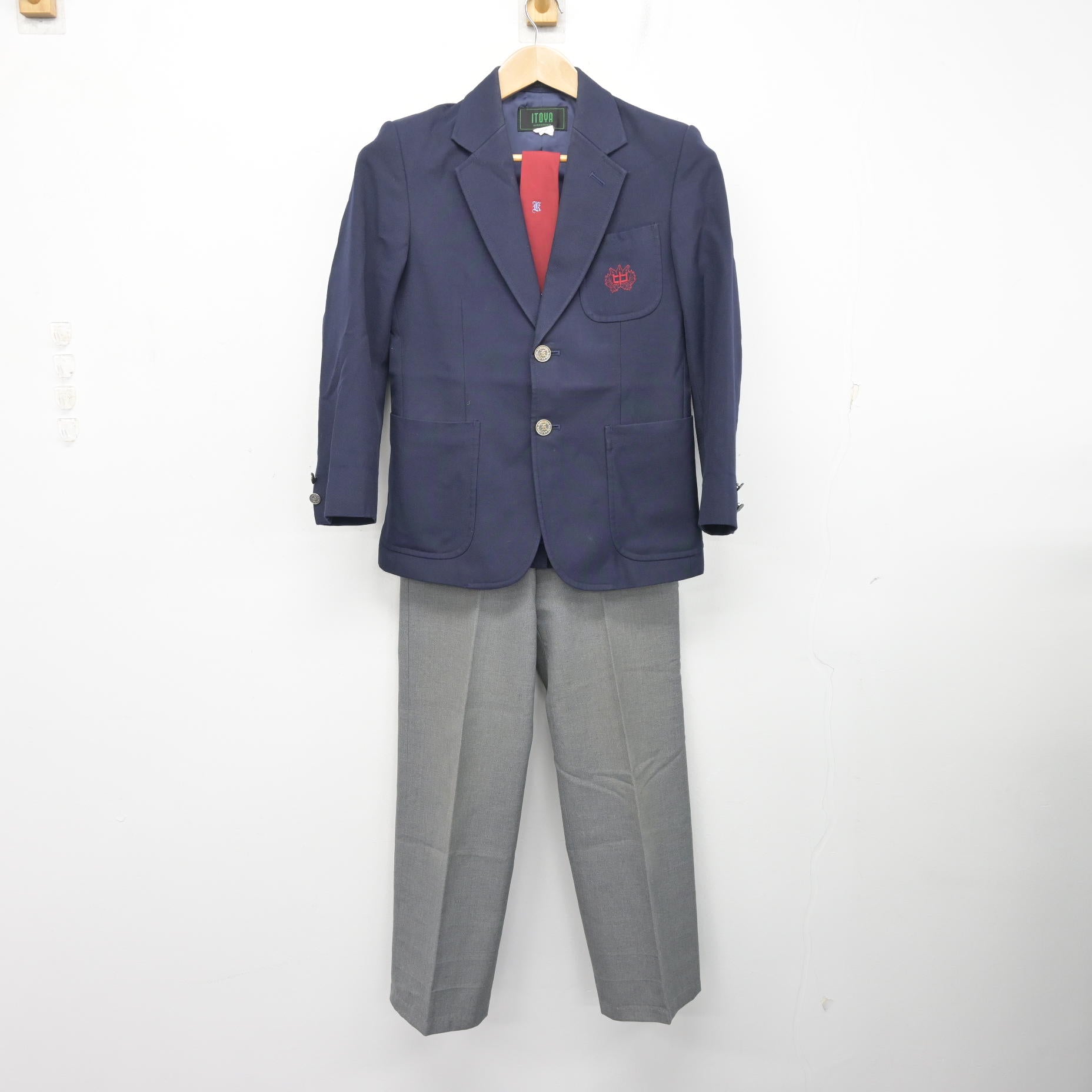 中古】広島県 可部中学校 男子制服 4点 (ブレザー・ズボン・ズボン