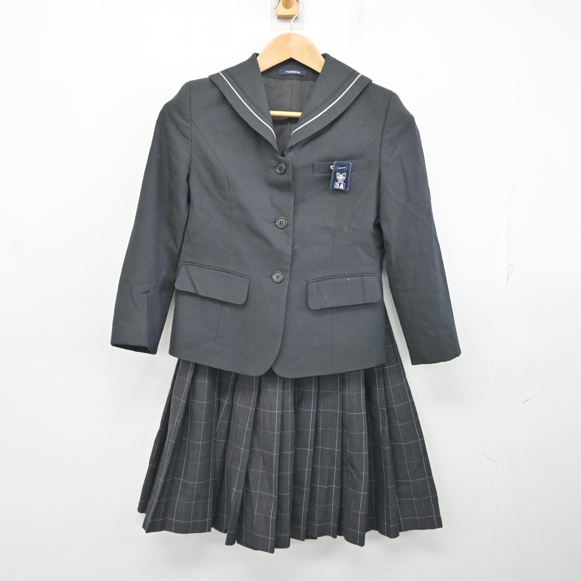中古】東京都 世田谷中学校 女子制服 4点 (ブレザー・スカート・ズボン