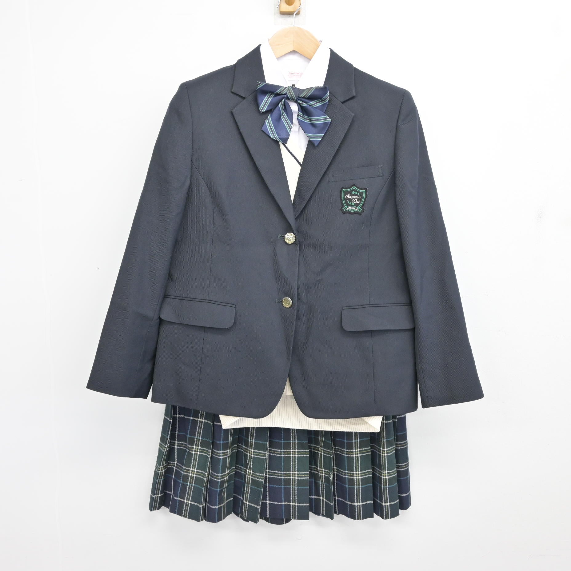 中古】埼玉県 狭山台中学校 女子制服 5点 (ブレザー・ニットベスト 