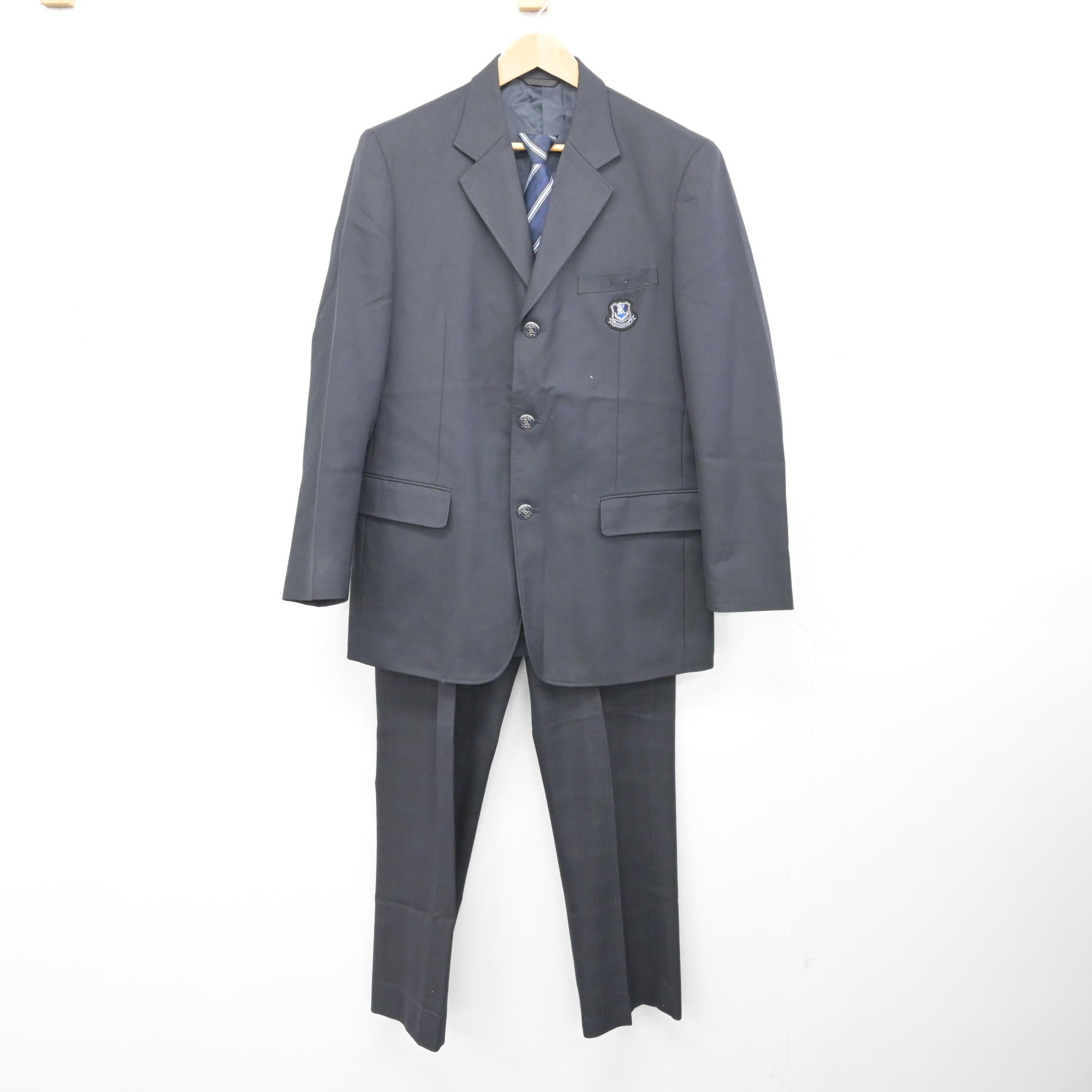中古】兵庫県 北神戸中学校 男子制服 3点 (ブレザー・ズボン) sf109211