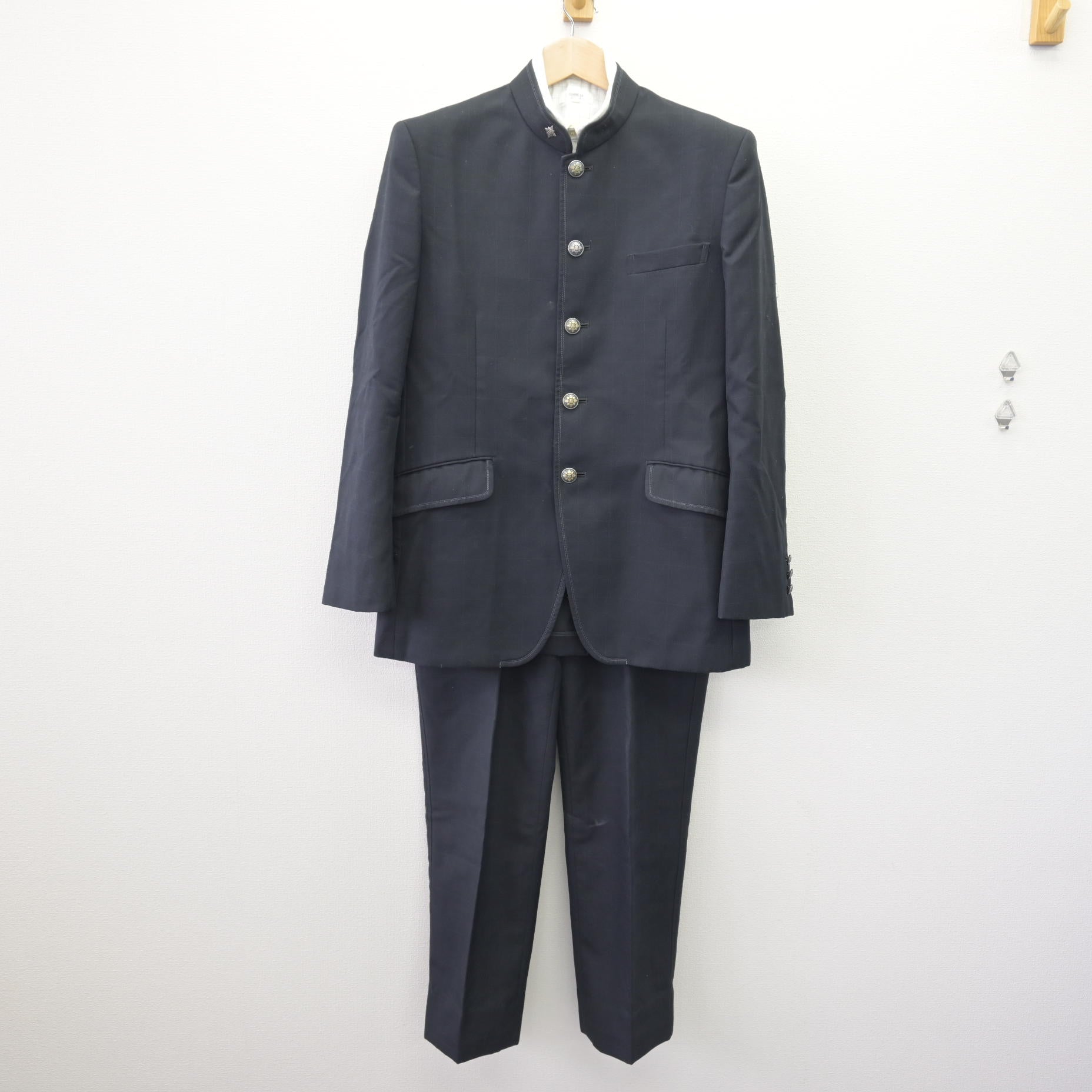 中古】福島県 学校法人 石川高等学校 男子制服 4点 (学ラン・シャツ