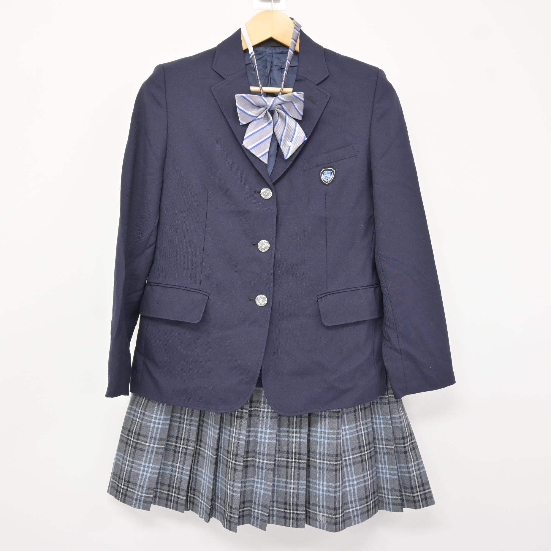 中古】北海道 石狩南高等学校 女子制服 4点 (ブレザー・ニット 