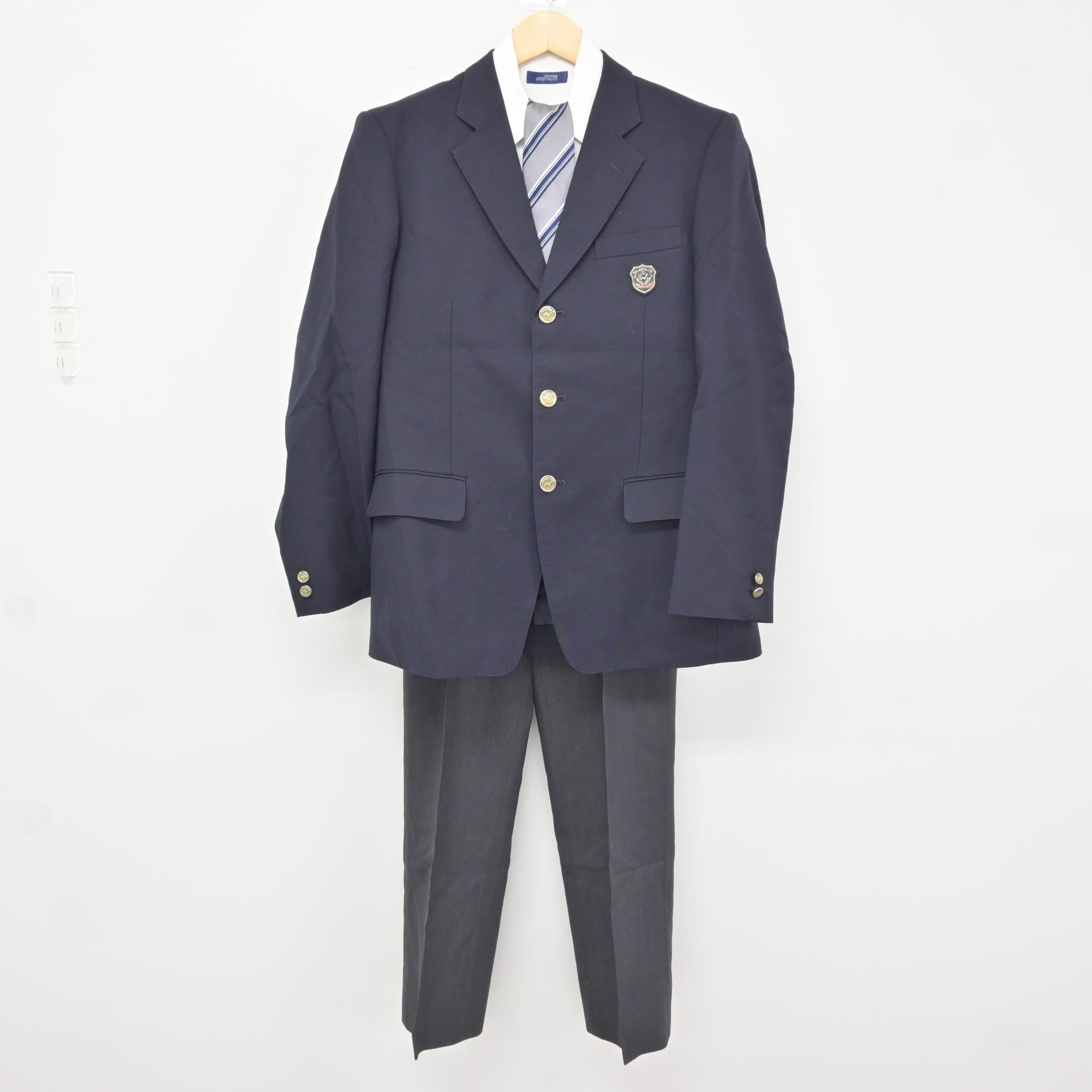 中古】千葉県 二松學舎大学附属柏高等学校 男子制服 6点 (ブレザー 
