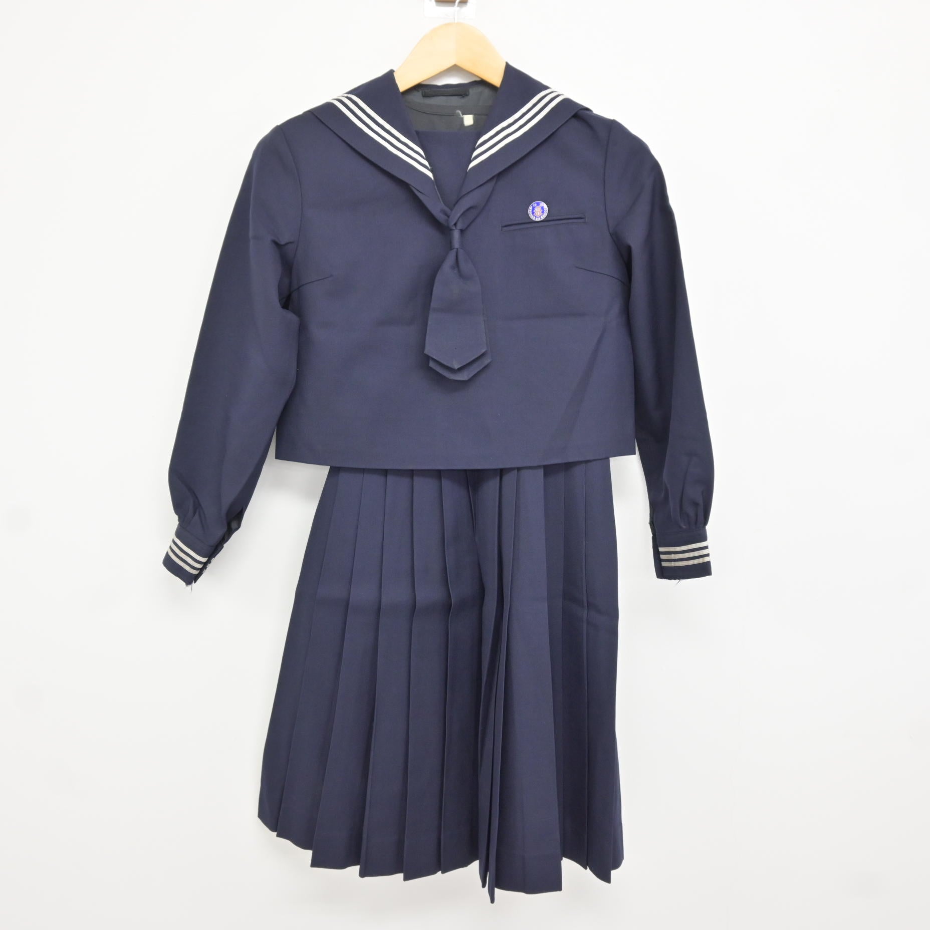 制服 059□和洋国府台女子□セーラー服□夏服□指定品□洗濯済