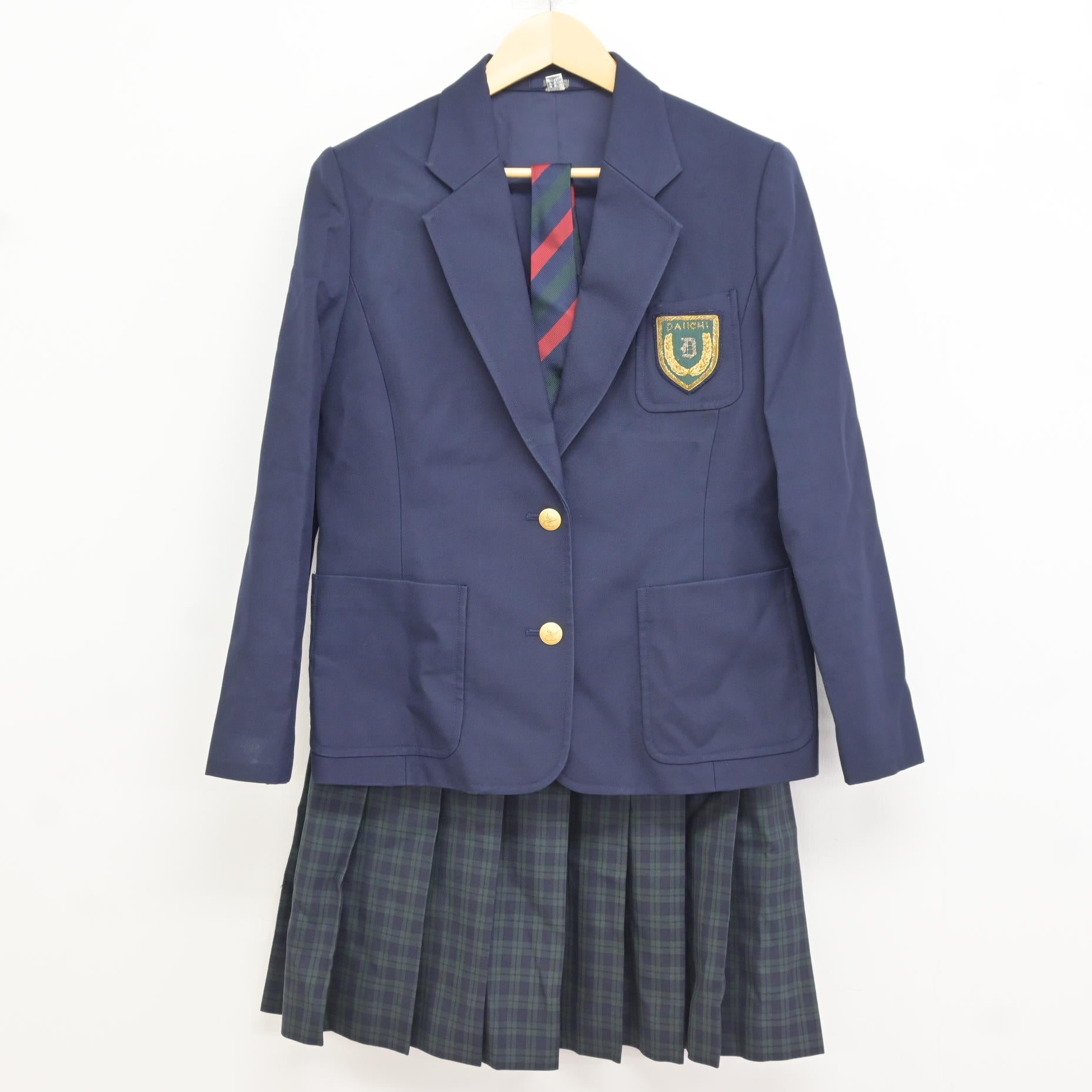 中古】福岡県 福岡第一高等学校 女子制服 3点 (ブレザー・スカート 