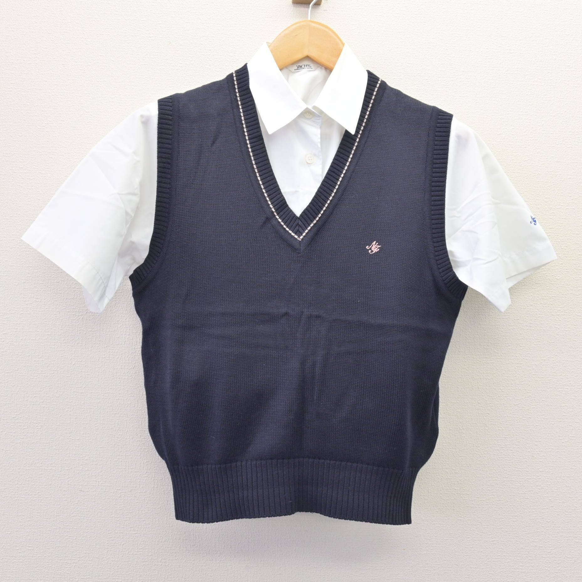 中古】神奈川県 日本大学藤沢高等学校 女子制服 3点 (ニットベスト 