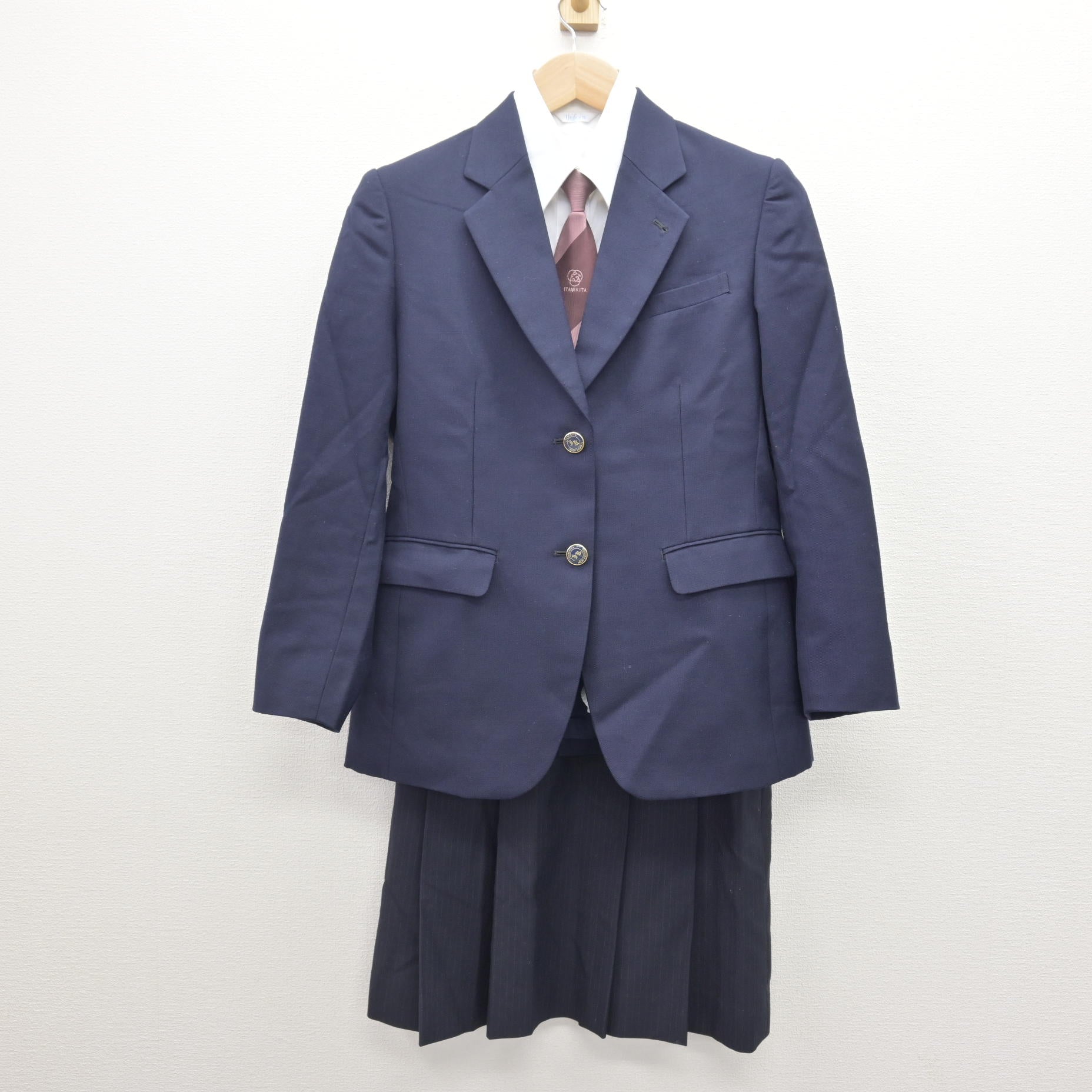 中古】兵庫県 伊丹北高等学校 女子制服 4点 (ブレザー・シャツ 
