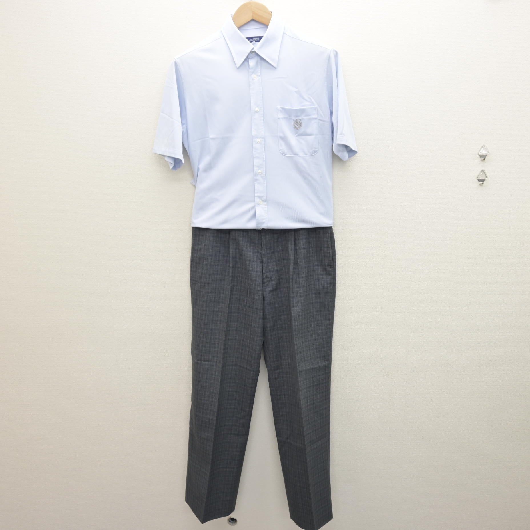 中古】北海道 札幌英藍高等学校 男子制服 2点 (シャツ・ズボン 