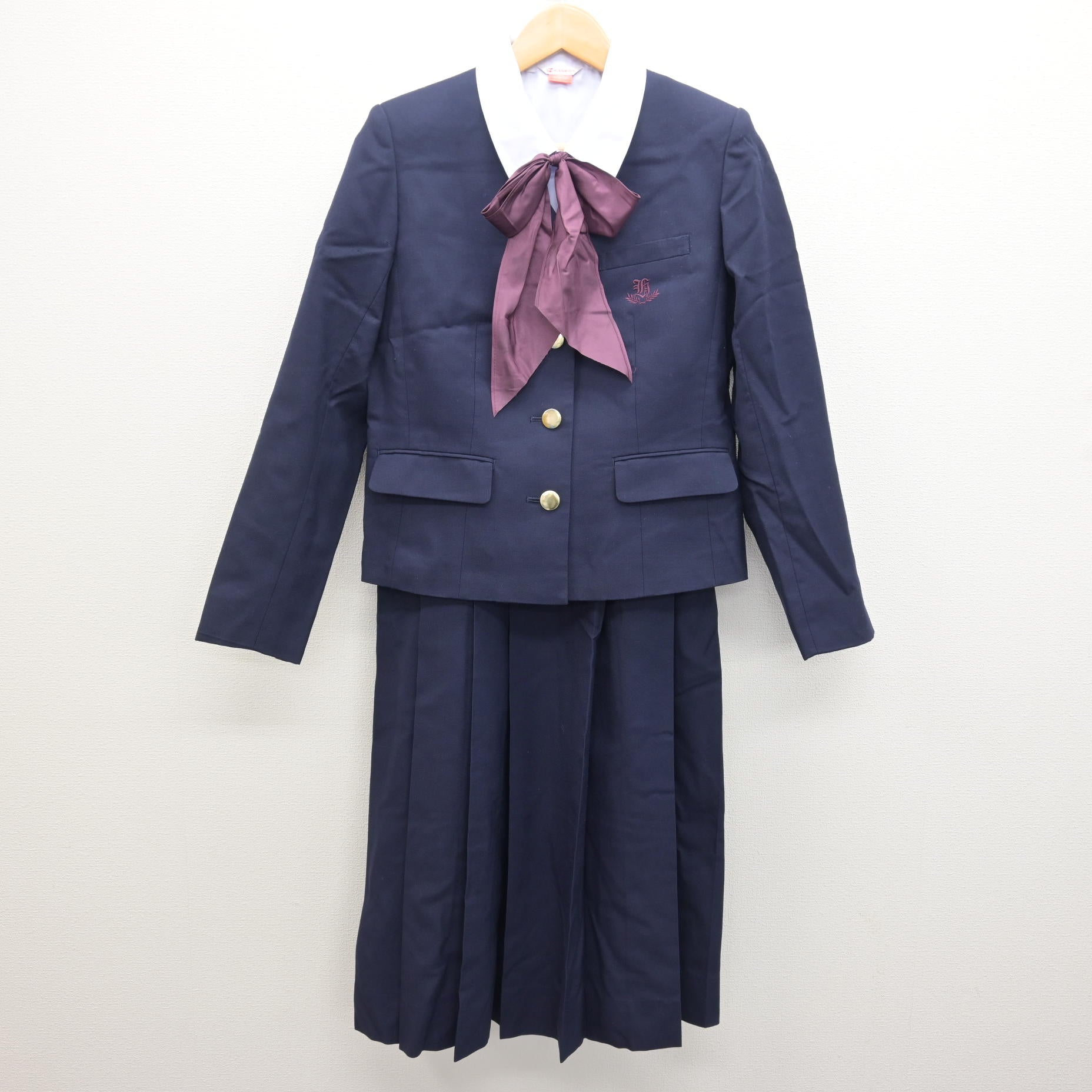 中古】兵庫県 雲雀丘学園高等学校 女子制服 4点 (ブレザー・シャツ