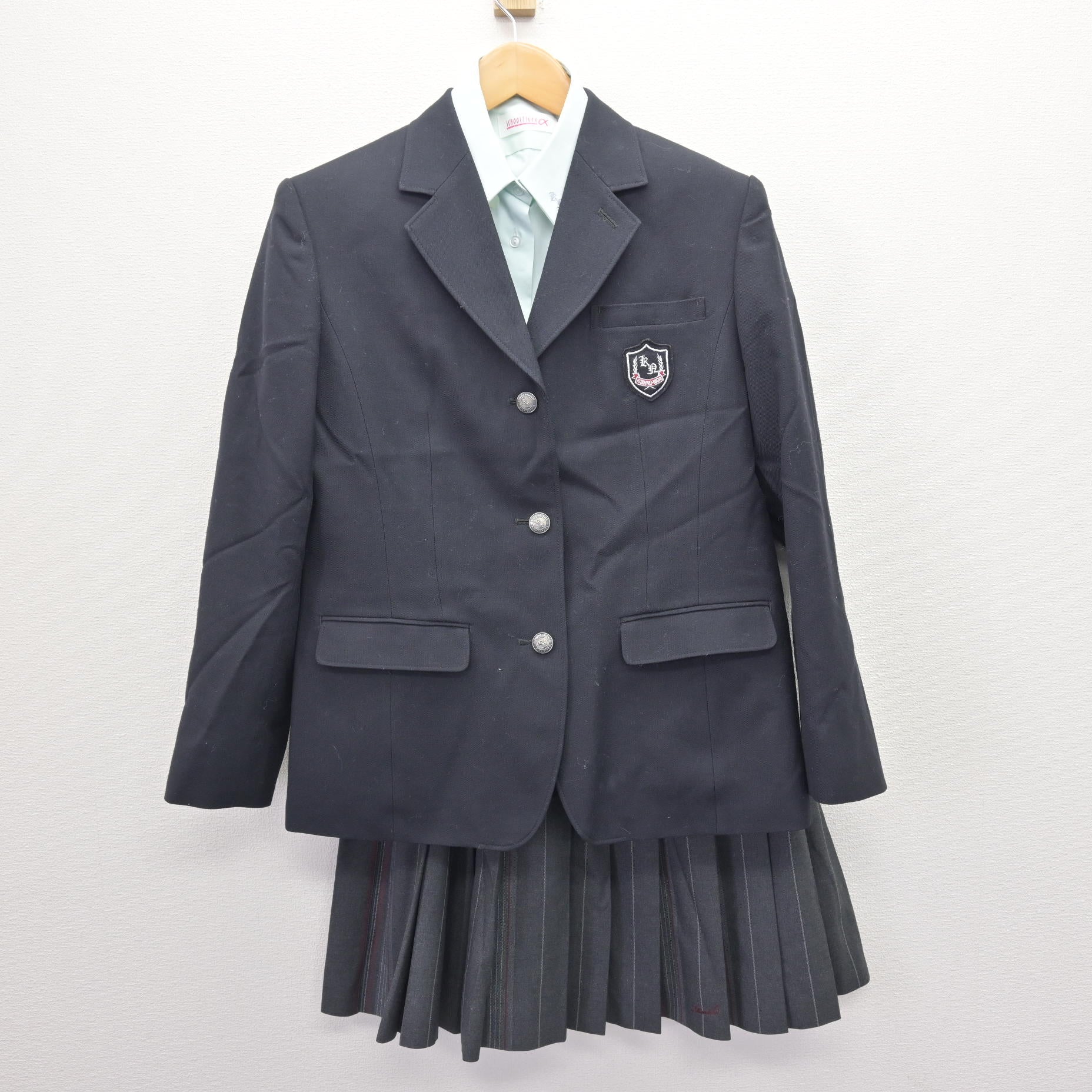 中古】北海道 北広島西高等学校 女子制服 4点 (ブレザー・ニットベスト 