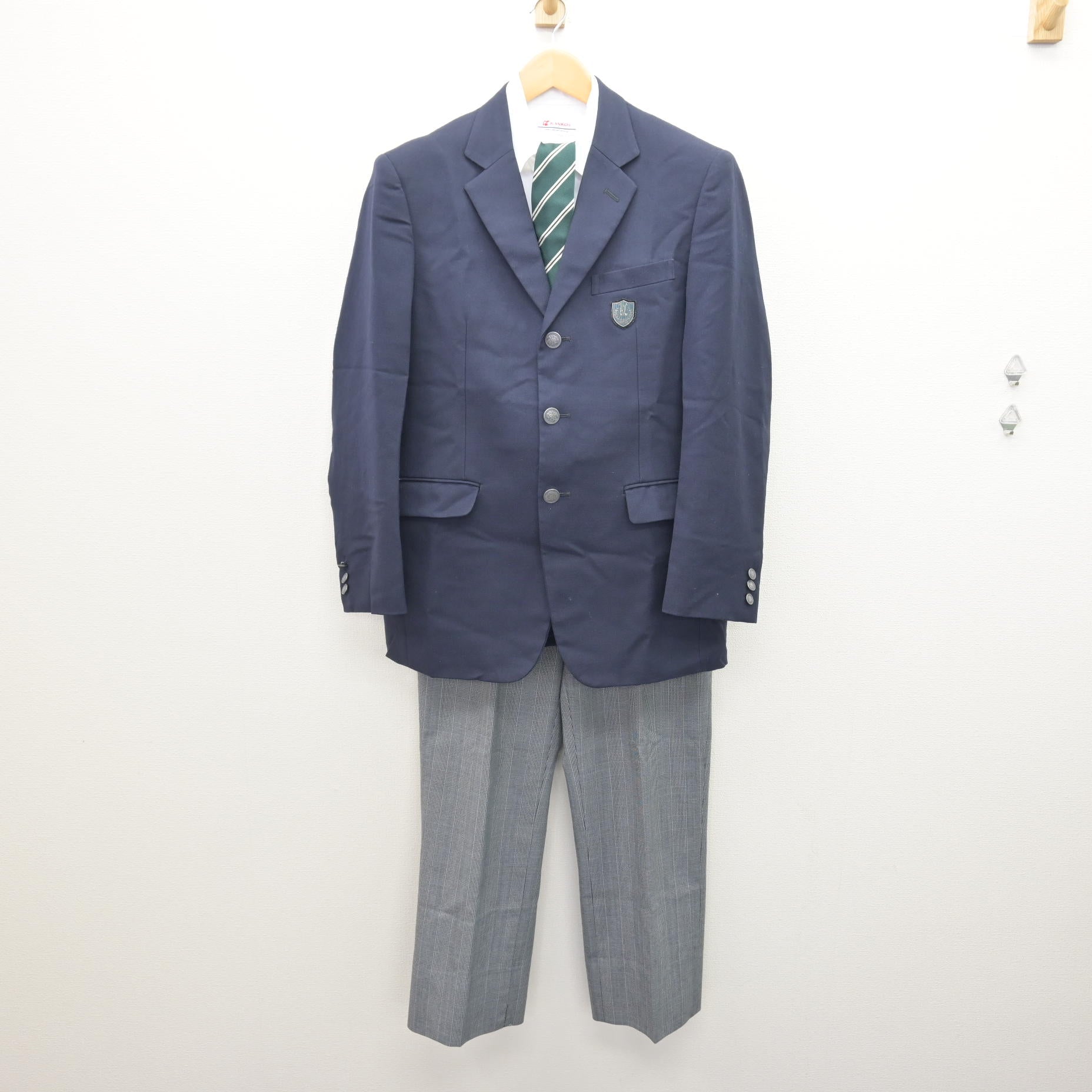 中古】香川県 香川中央高等学校 男子制服 4点 (ブレザー・シャツ