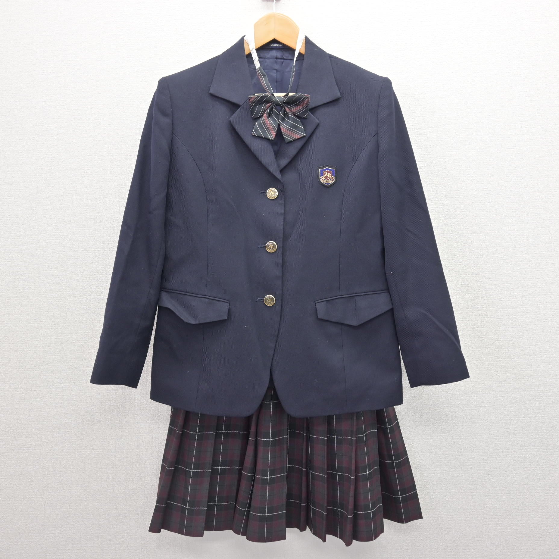 中古】兵庫県 明石北高等学校 女子制服 4点 (ブレザー・ニット 