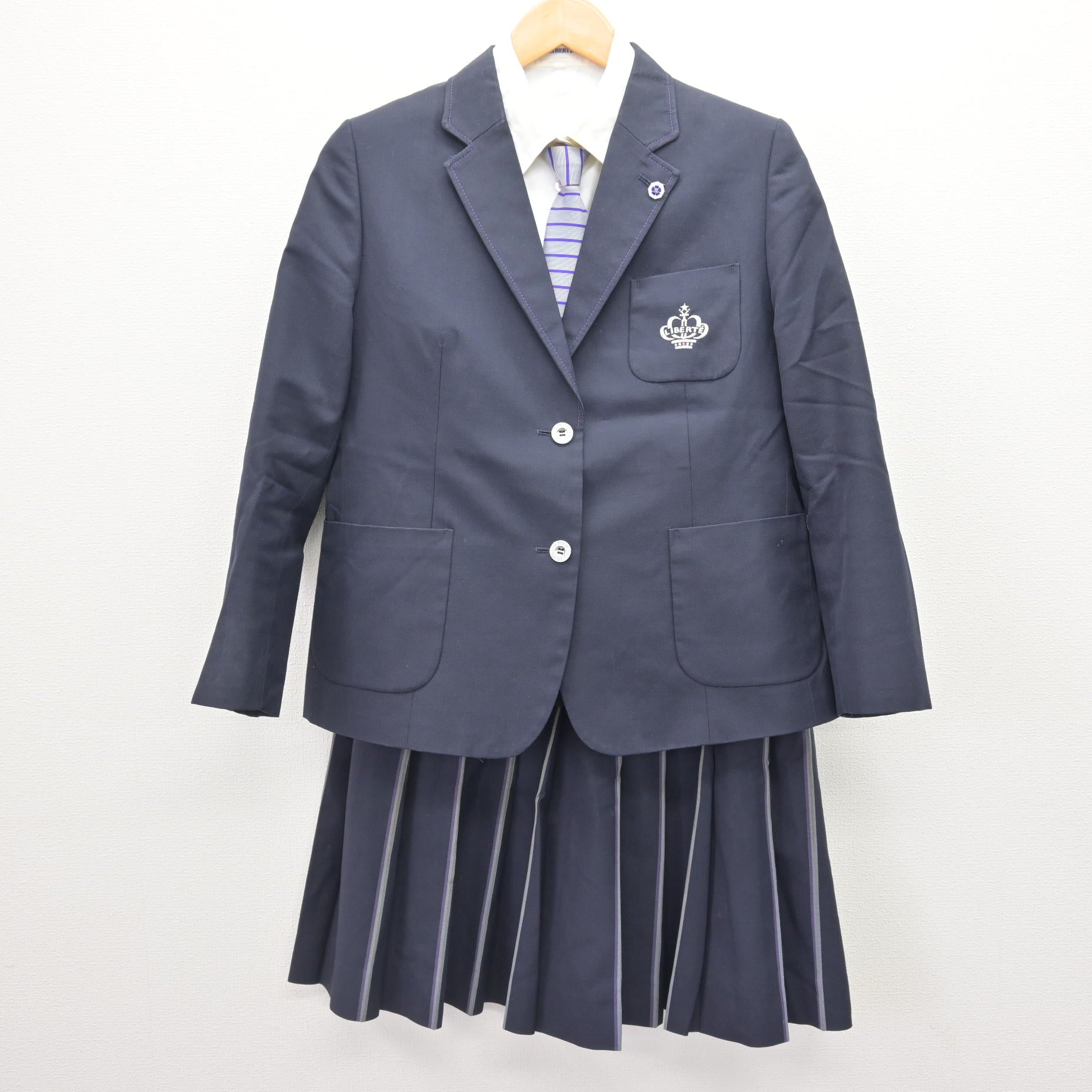 中古】大阪府 香ヶ丘リベルテ高等学校 女子制服 5点 (ブレザー・シャツ