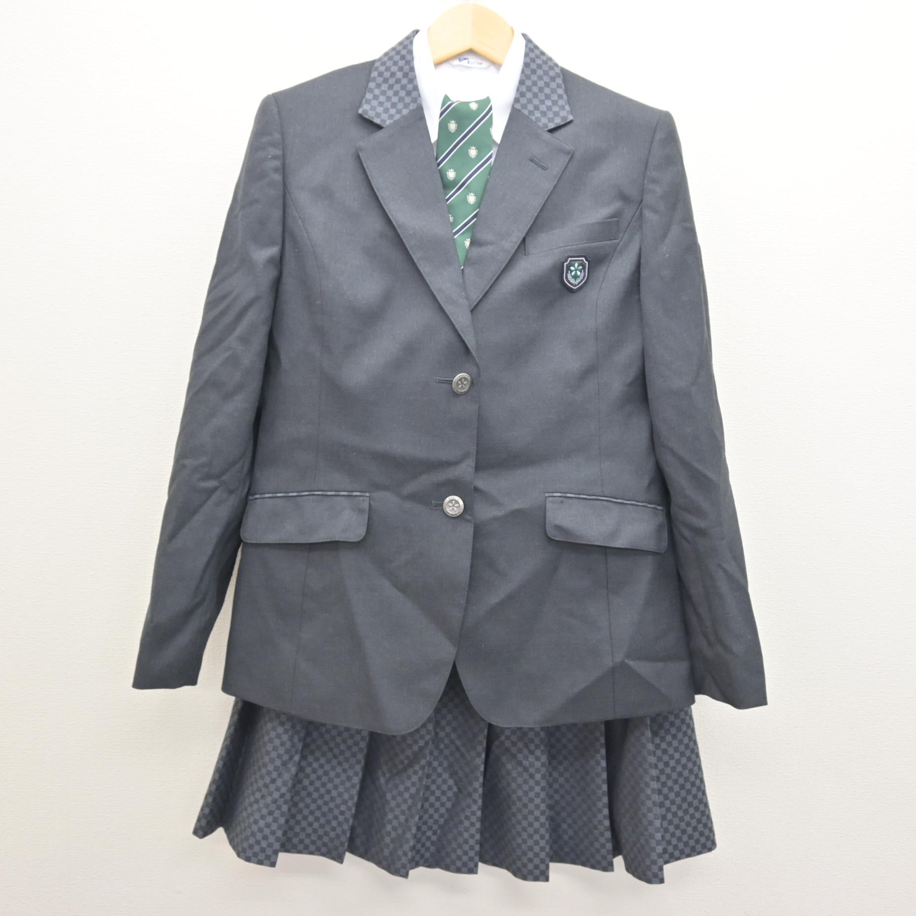 中古】京都府 洛陽総合高等学校 女子制服 4点 (ブレザー・シャツ 