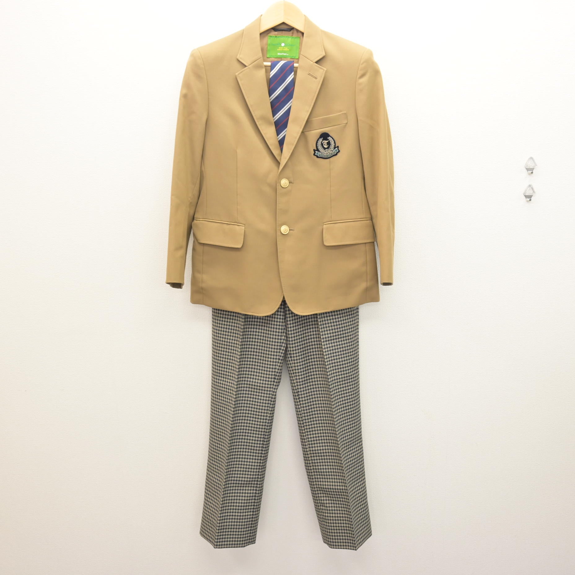中古】三重県 高田学苑 高田中学校 男子制服 3点 (ブレザー・ズボン 