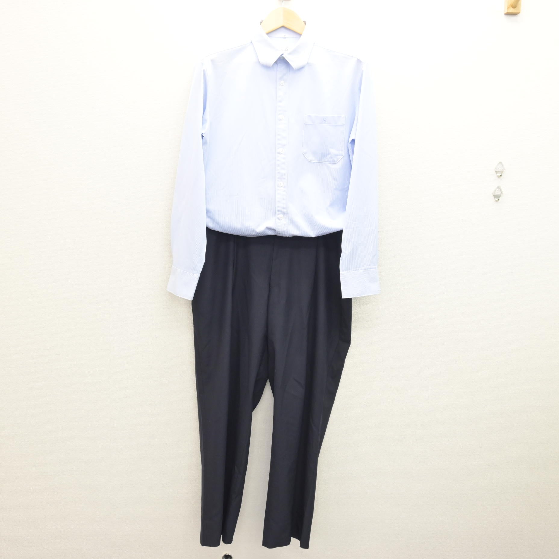 中古】滋賀県 滋賀短期大学附属高等学校 男子制服 2点 (シャツ・ズボン 
