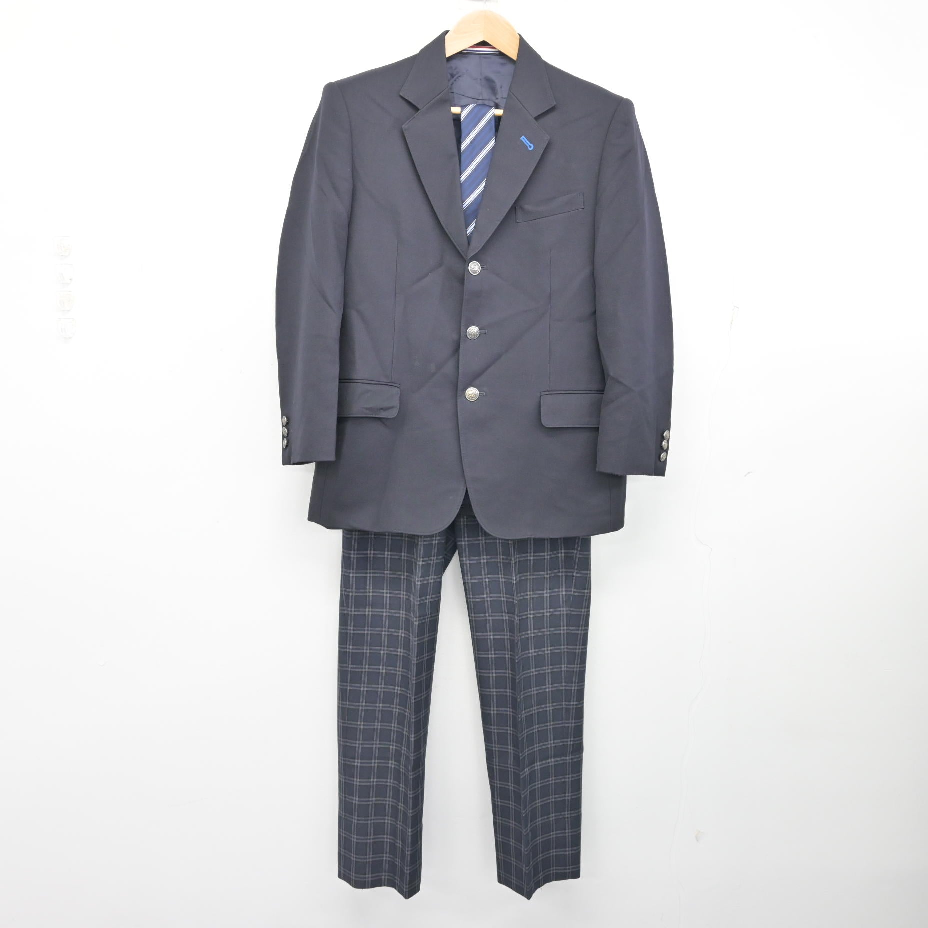 中古】北海道 北海道札幌手稲高等学校 男子制服 3点 (ブレザー・ズボン