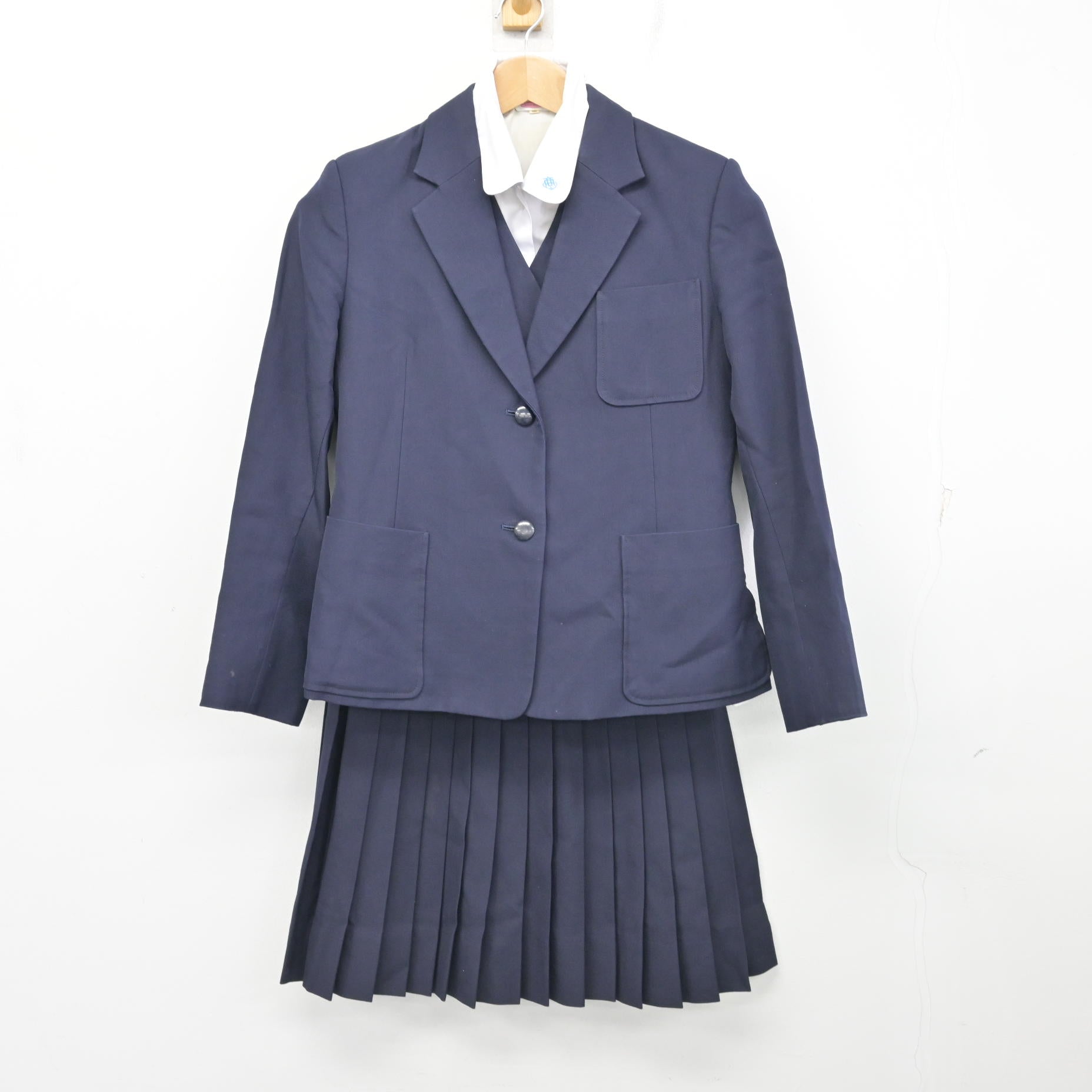 中古】兵庫県 姫路商業高等学校 女子制服 4点 (ブレザー・ベスト