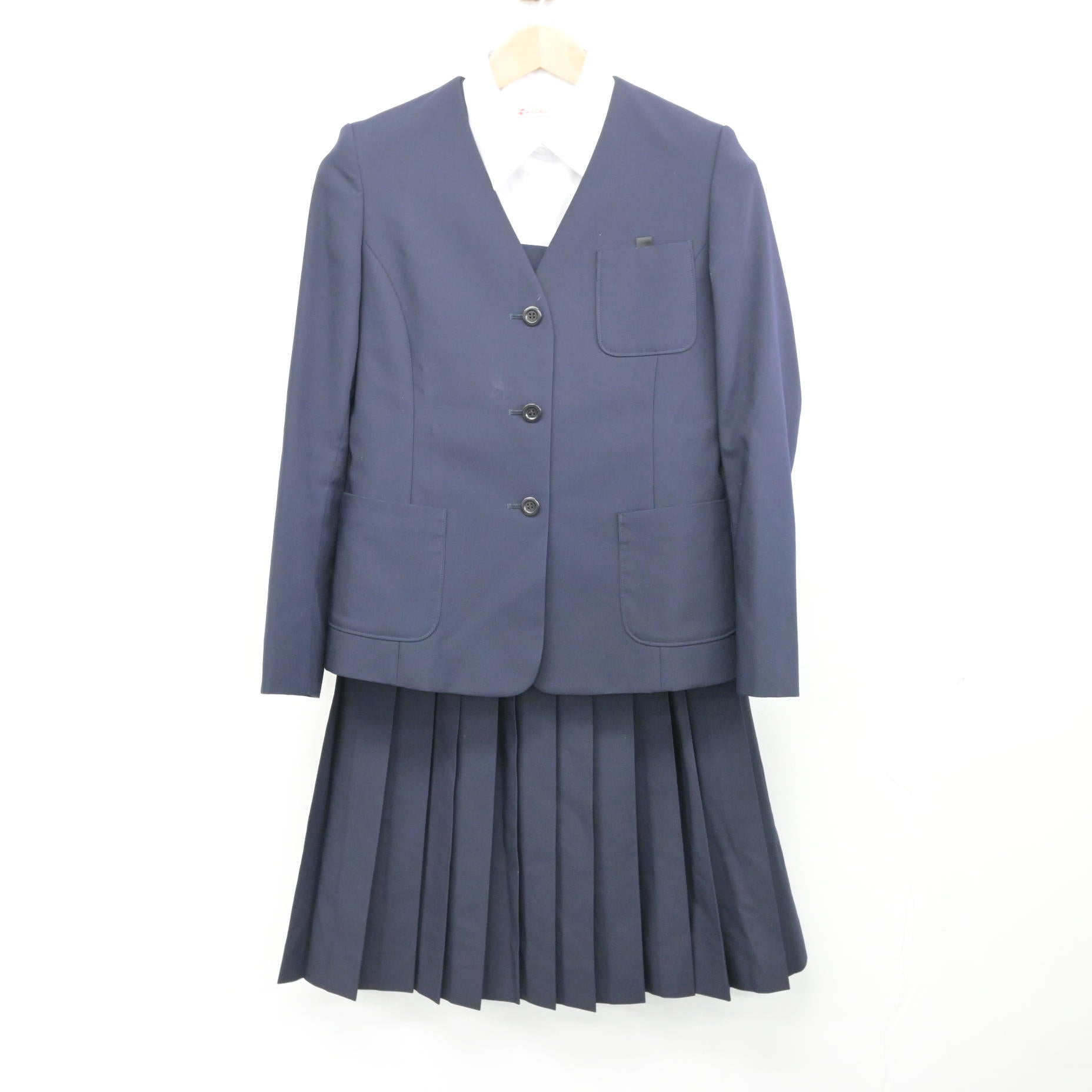中古】北海道 札幌市立中央中学校 女子制服 4点 (ブレザー・ベスト 