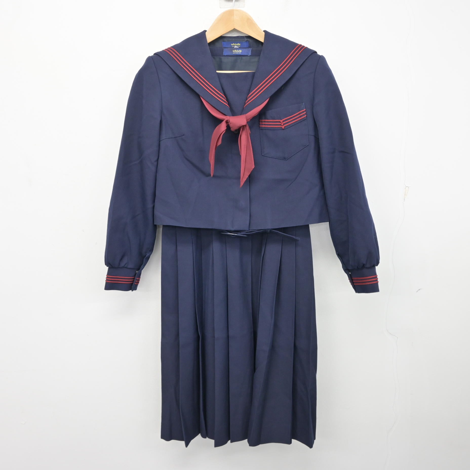 制服　本物 中古】鹿児島県 吉野中学校 女子制服 3点 (セーラー服・ジャンパー