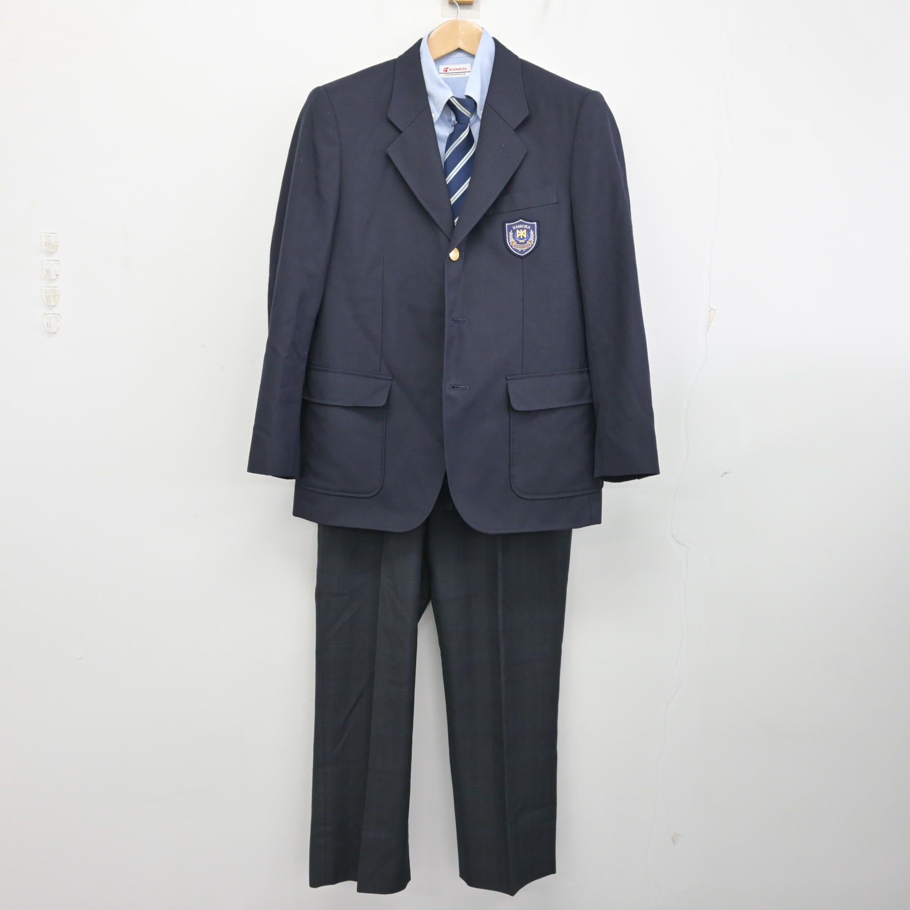 青木中学校のブレザー＆ズボン　男子 中古】青森県 浪岡中学校 男子制服 5点 (ブレザー・シャツ・ズボン