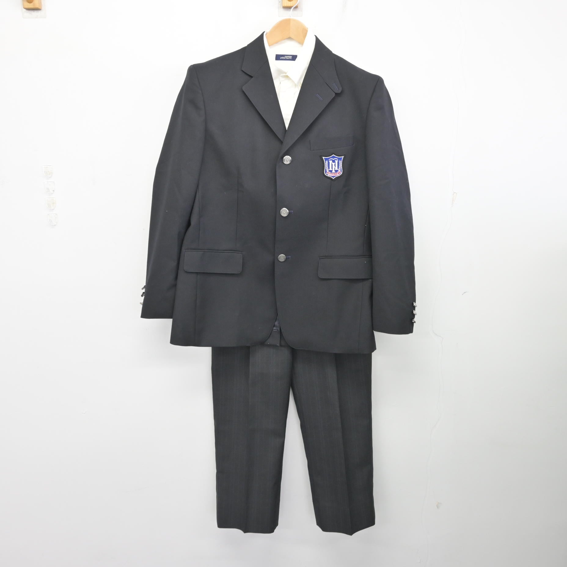 中古】兵庫県 西宮今津高等学校 男子制服 3点 (ブレザー・シャツ