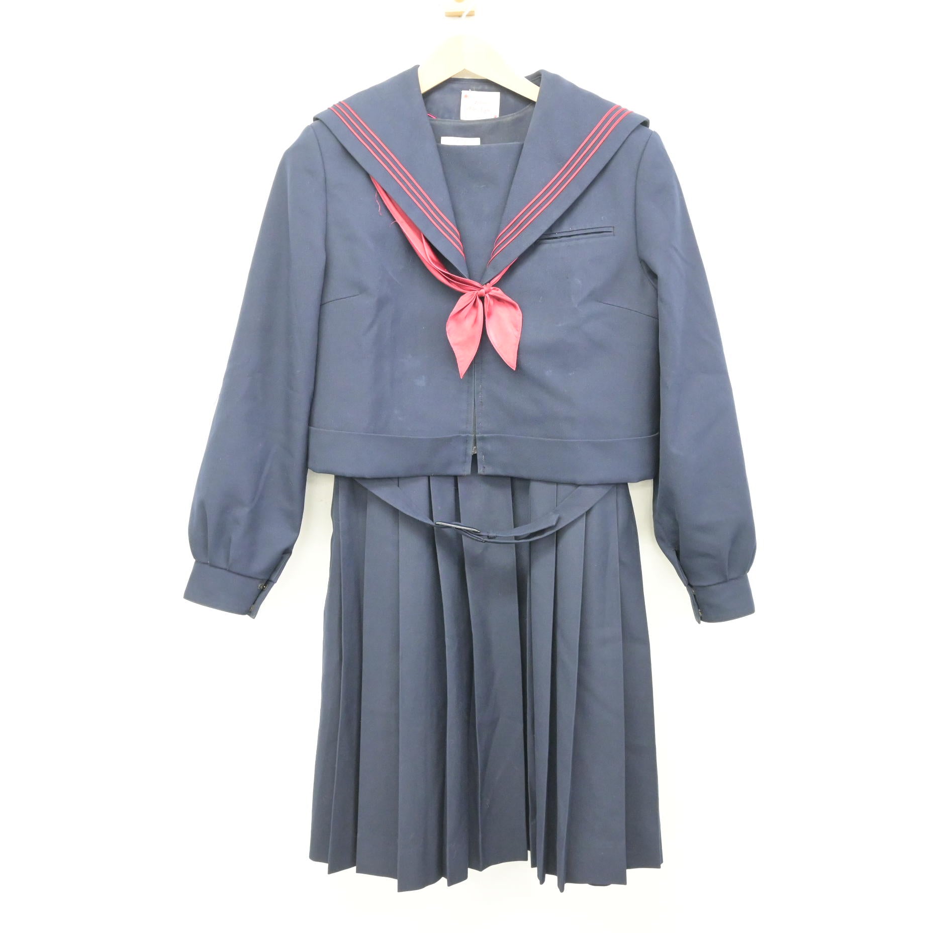 中古】福岡県 水巻南中学校/旧制服 女子制服 3点 (セーラー服 