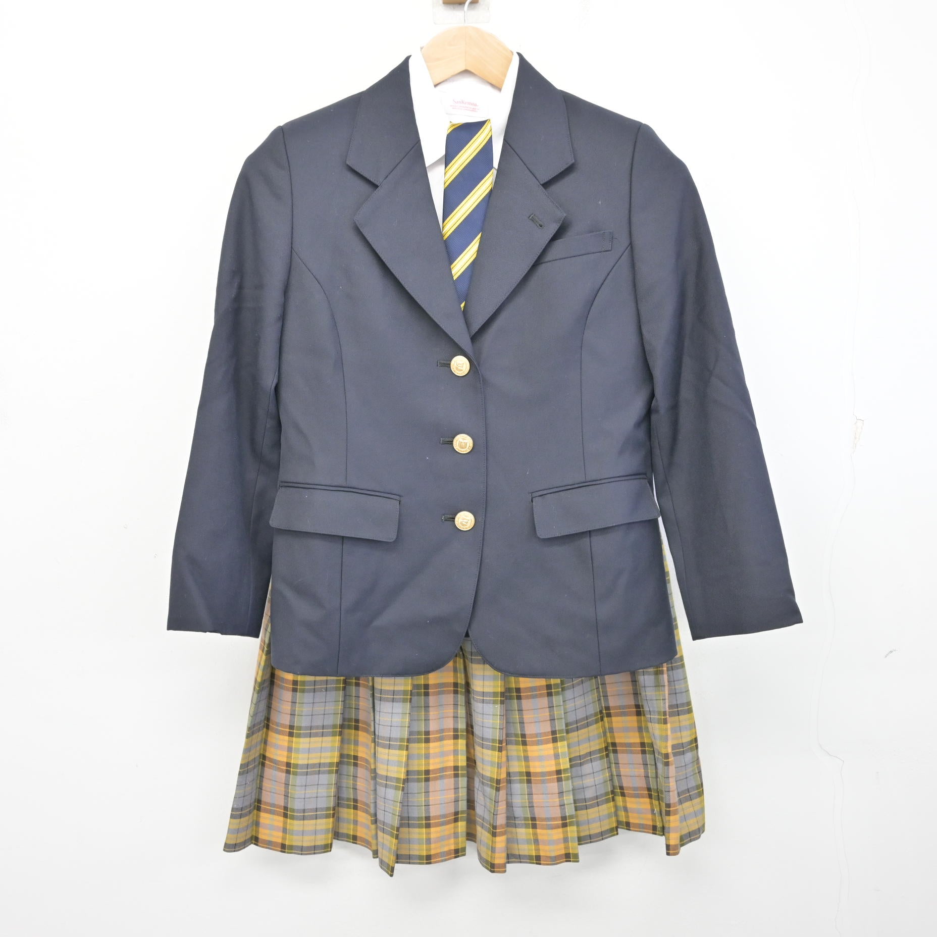 中古】熊本県 開新高等学校 女子制服 4点 (ブレザー・シャツ・スカート 