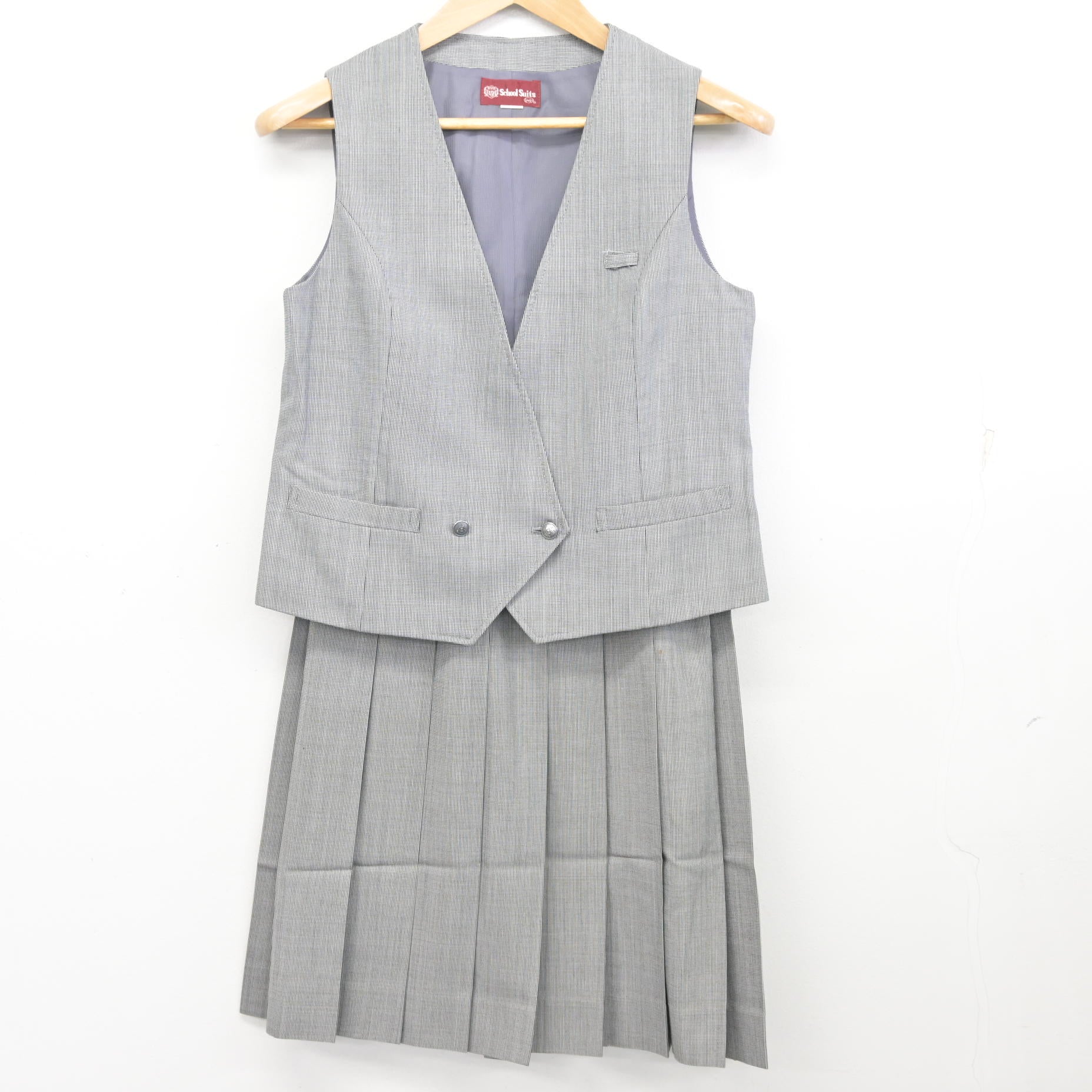 中古】千葉県 佐倉東中学校 女子制服 2点 (ベスト・スカート) sf135303