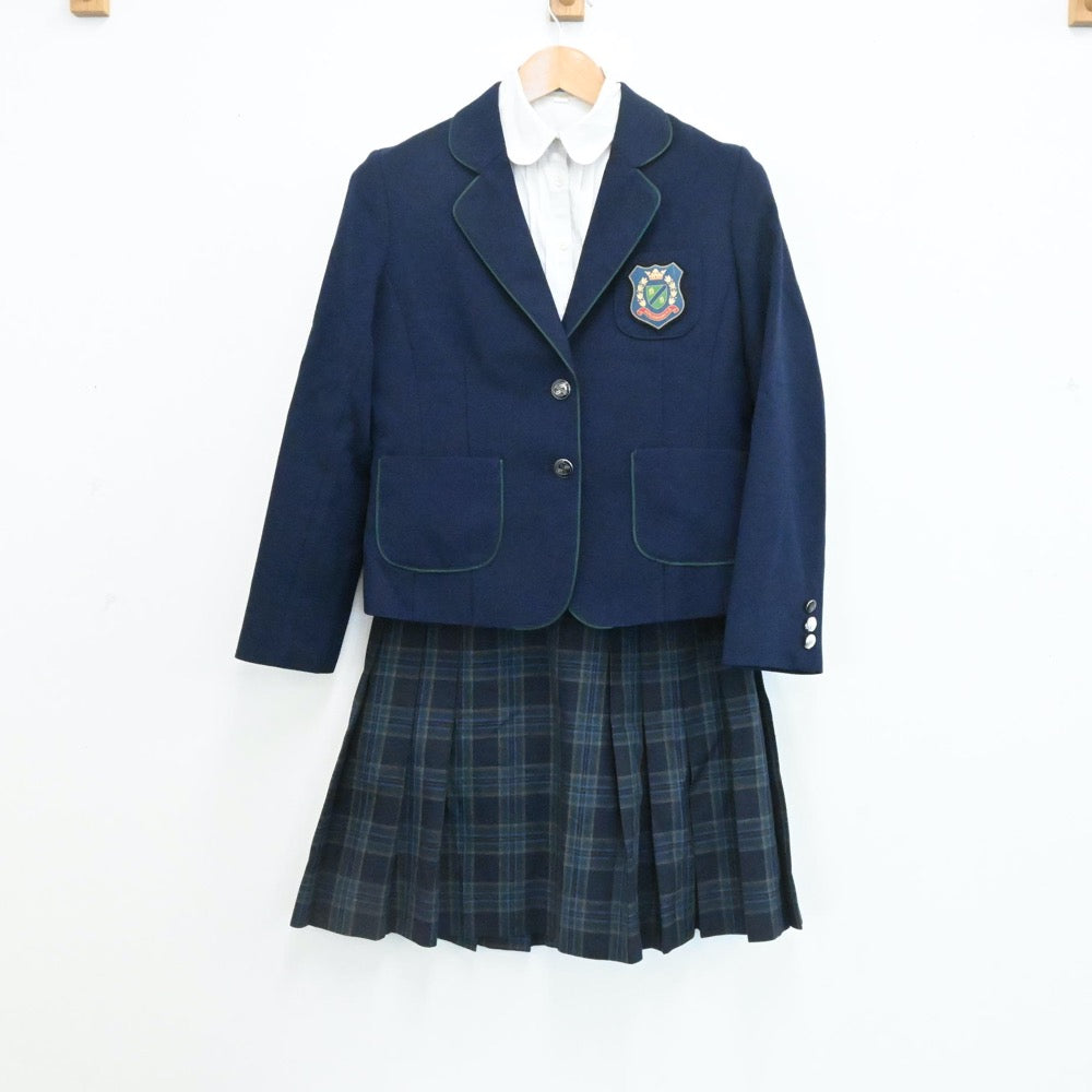 【中古】東京都 國學院高校 女子制服 4点（ブレザー・スカート・シャツ 長袖・シャツ 長袖） sf000168